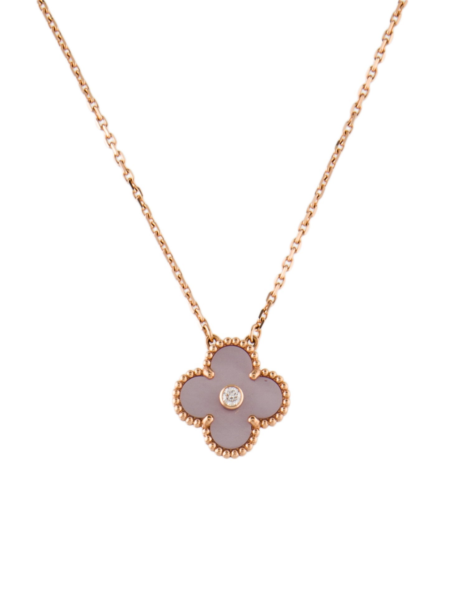 Van Cleef & Arpels 2025 Limited Edition Mother of Pearl Vintage Alhambra Pendant Necklace