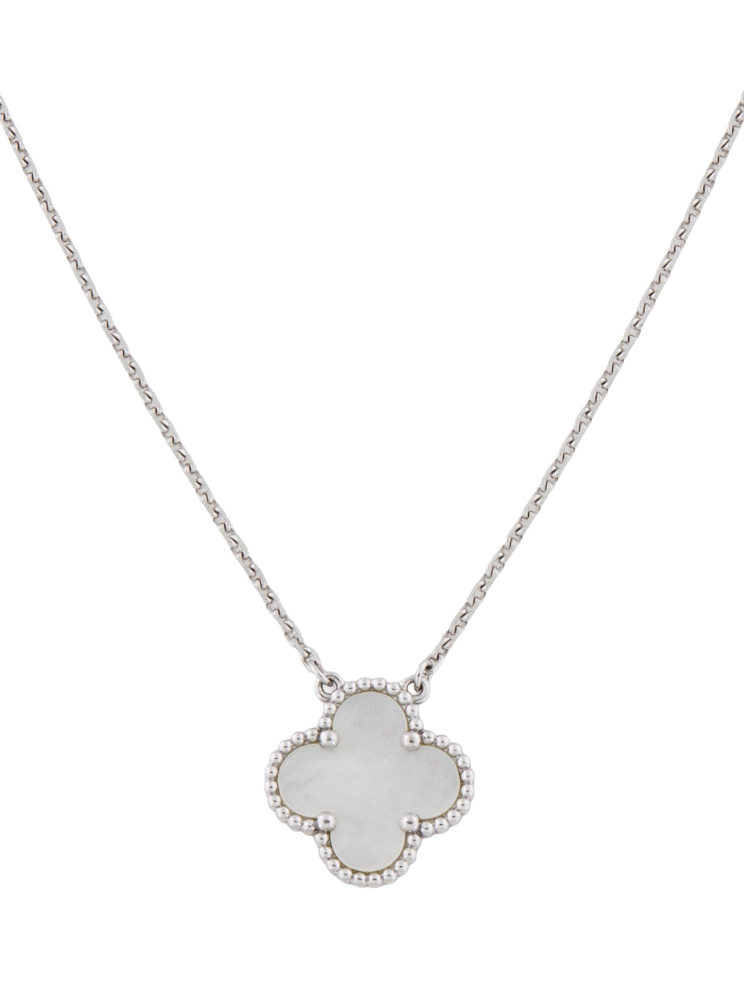 Van Cleef & Arpels Mother of Pearl Vintage Alhambra Pendant Necklace
