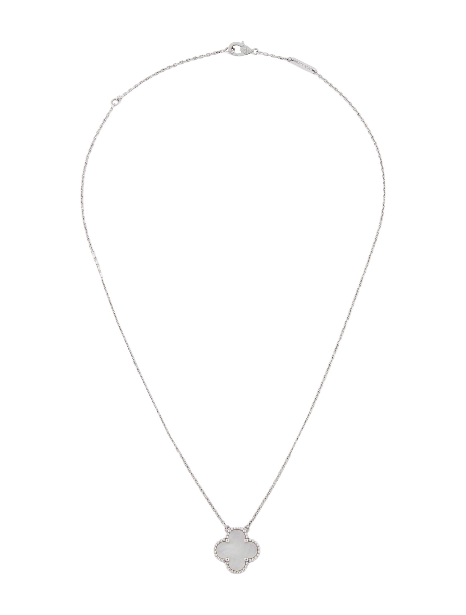 Van Cleef & Arpels Mother of Pearl Vintage Alhambra Pendant Necklace