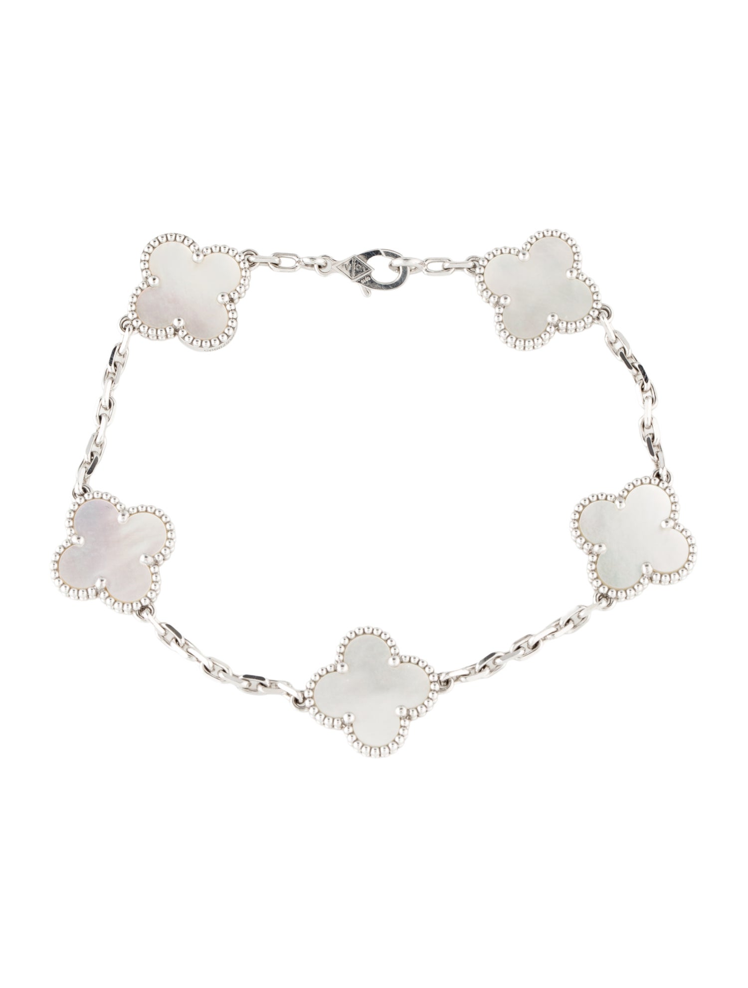 Van Cleef & Arpels Mother of Pearl Vintage Alhambra bracelet, 5 Motifs