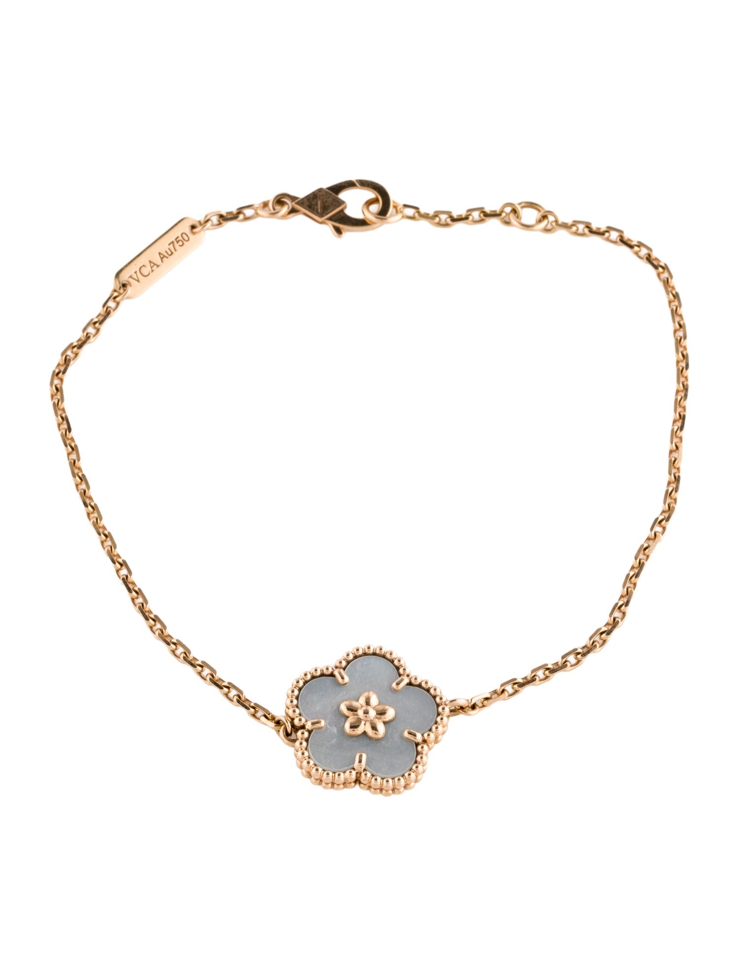 Van Cleef & Arpels Mother of Pearl Lucky Spring Bracelet, Plum Blossom