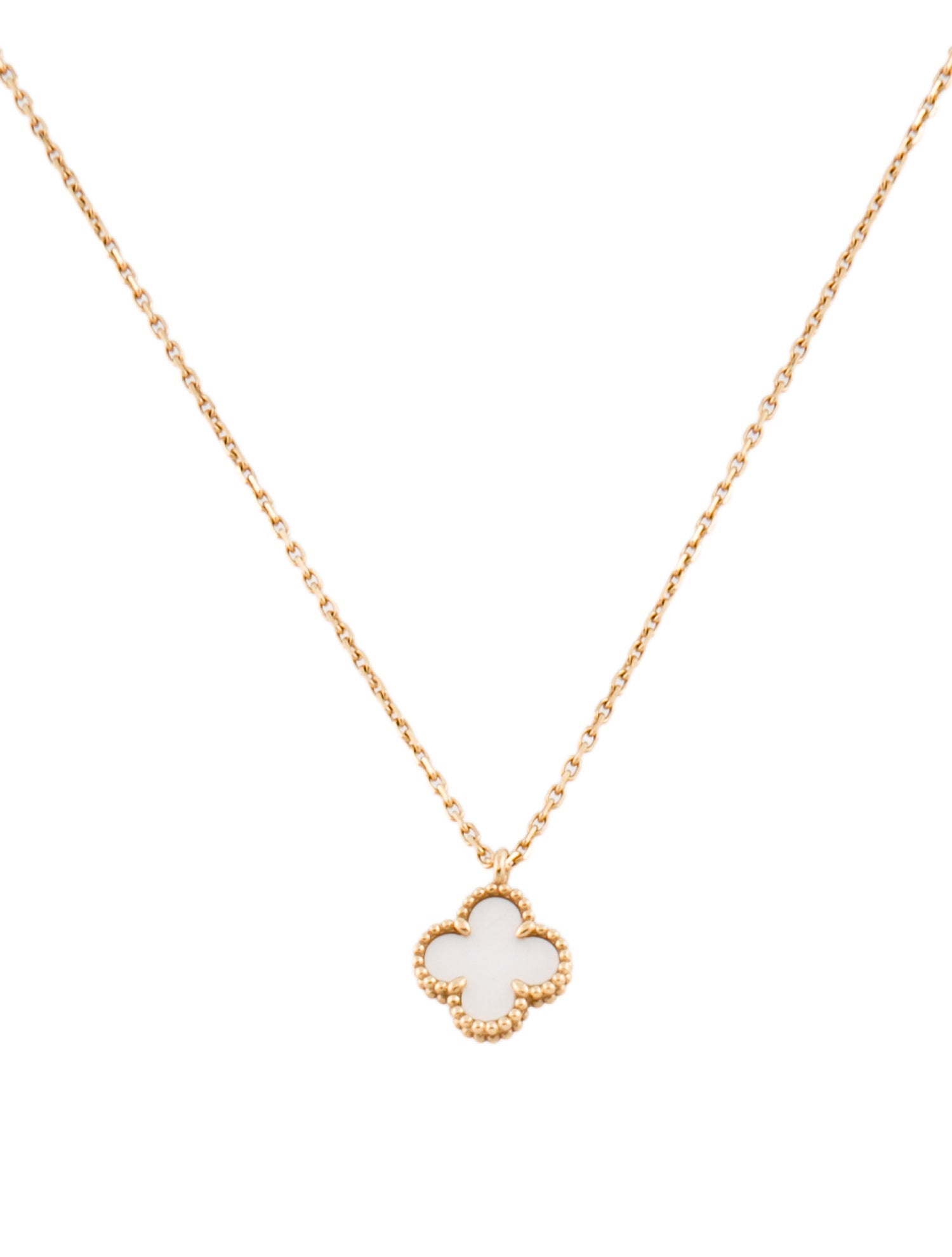 Van Cleef & Arpels Mother of Pearl Sweet Alhambra Pendant Necklace