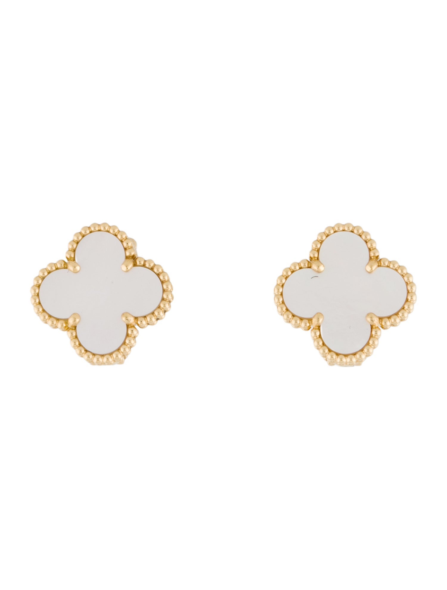 Van Cleef & Arpels Mother of Pearl Vintage Alhambra Clip-On Earrings