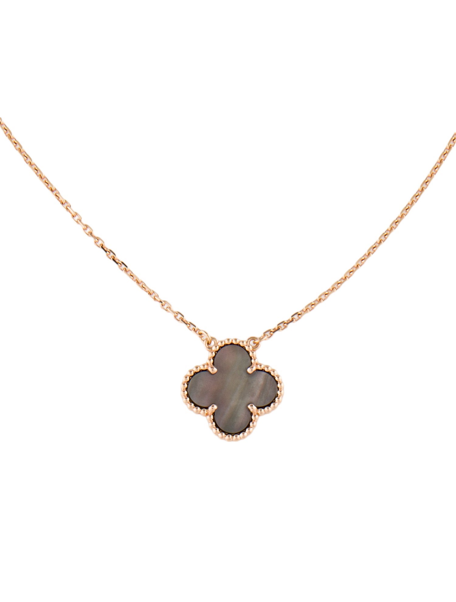 Van Cleef & Arpels Mother Of Pearl Vintage Alhambra Pendant Necklace