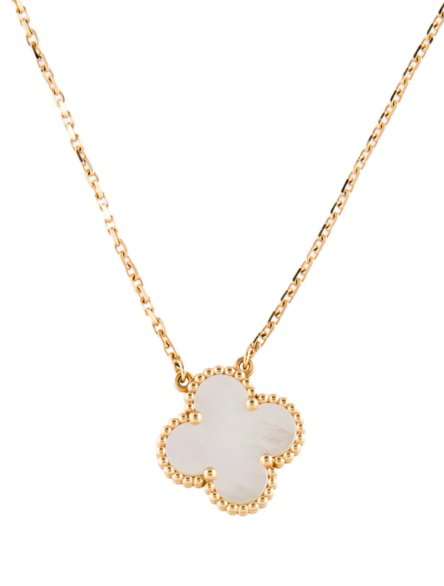 Van Cleef & Arpels Mother of Pearl Vintage Alhambra Pendant Necklace