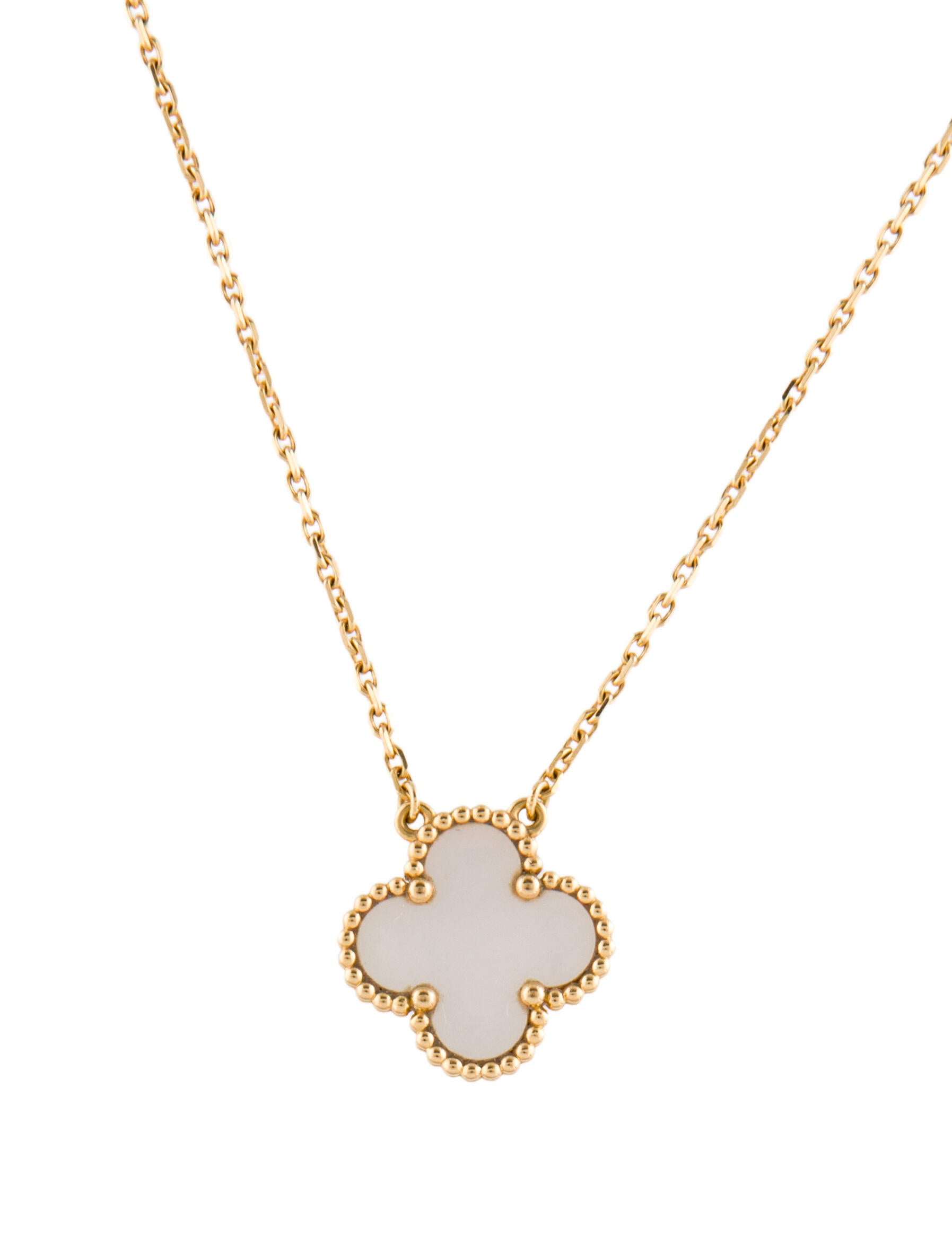 Van Cleef & Arpels Mother of Pearl Vintage Alhambra Pendant Necklace