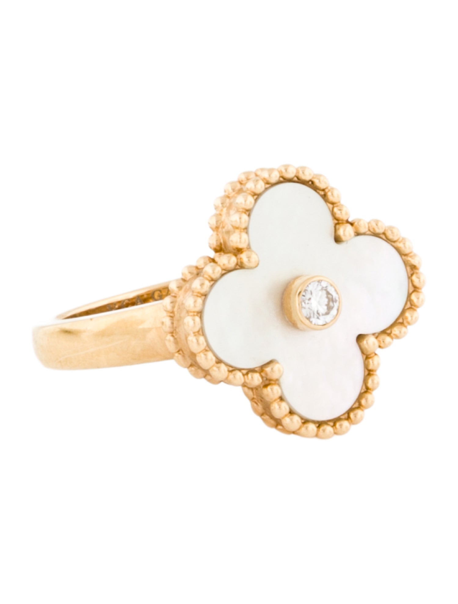 Van Cleef & Arpels Mother of Pearl Vintage Alhambra Ring