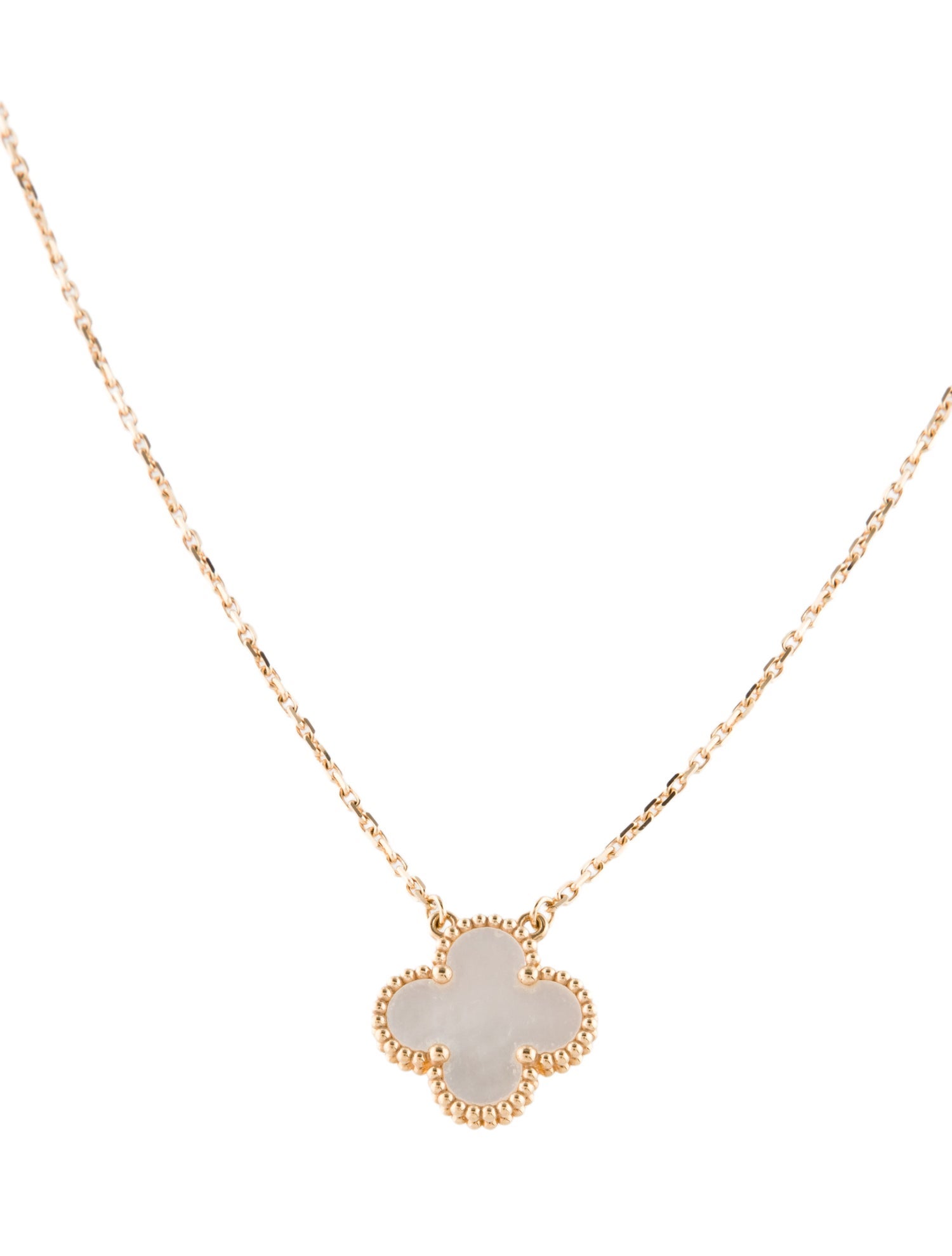 Van Cleef & Arpels Mother of Pearl Vintage Alhambra Pendant Necklace