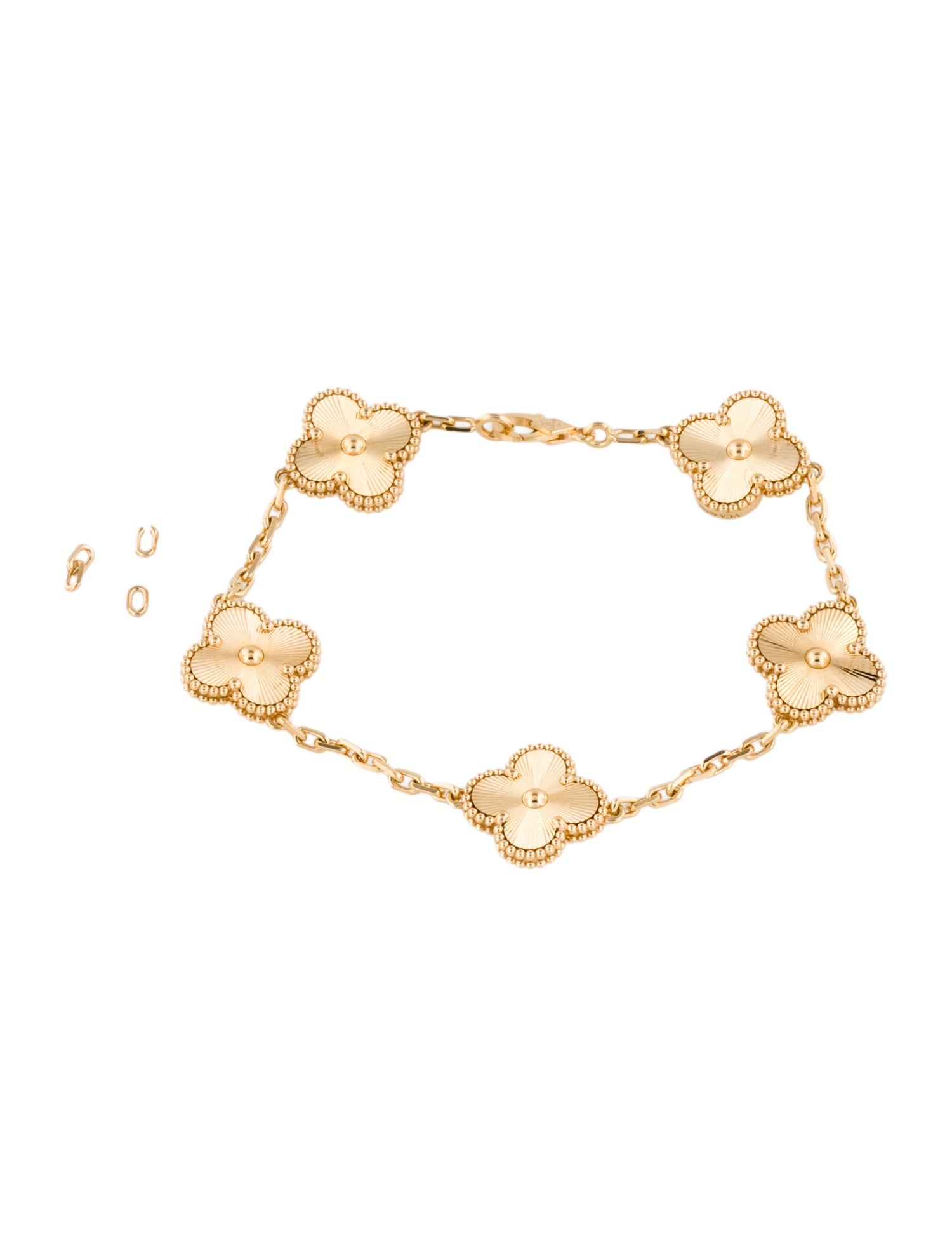 Van Cleef & Arpels Vintage Alhambra Guilloché 5 Motif Bracelet