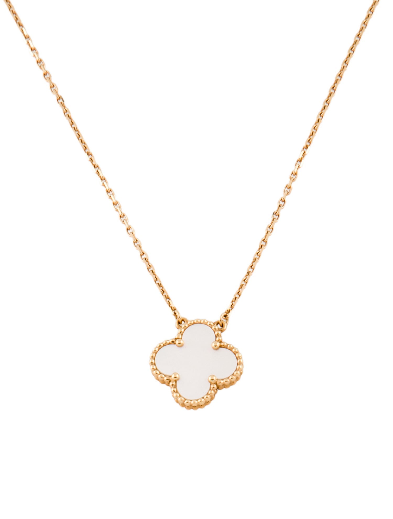 Van Cleef & Arpels Mother of Pearl Vintage Alhambra Pendant Necklace