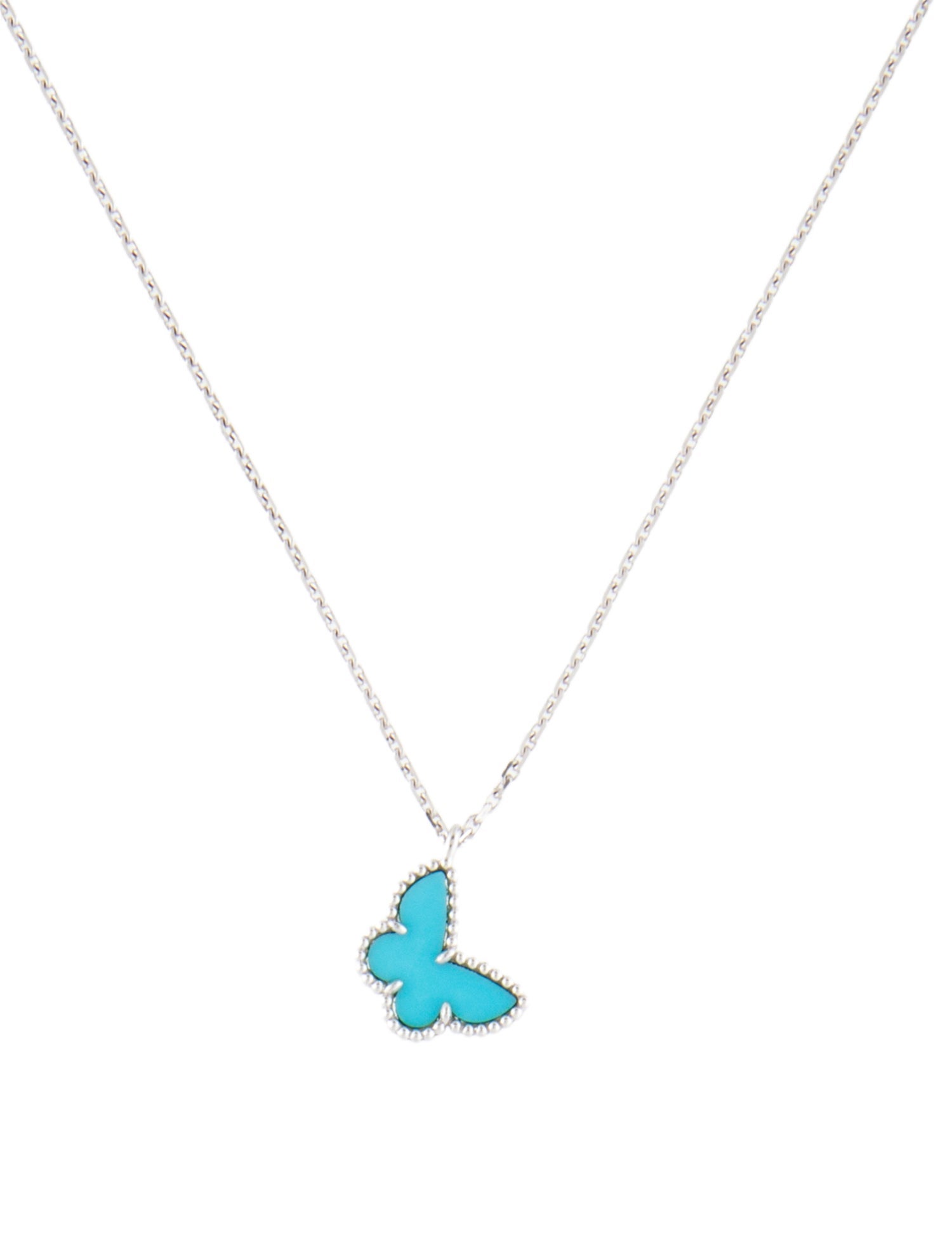 Van Cleef & Arpels Turquoise Sweet Butterflies Pendant Necklace