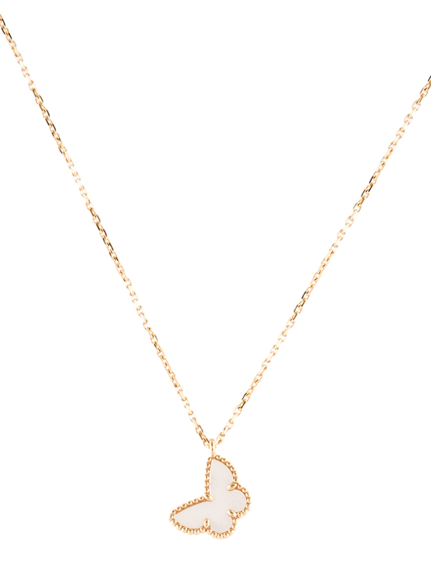 Van Cleef & Arpels Mother of Pearl Sweet Butterflies Pendant Necklace