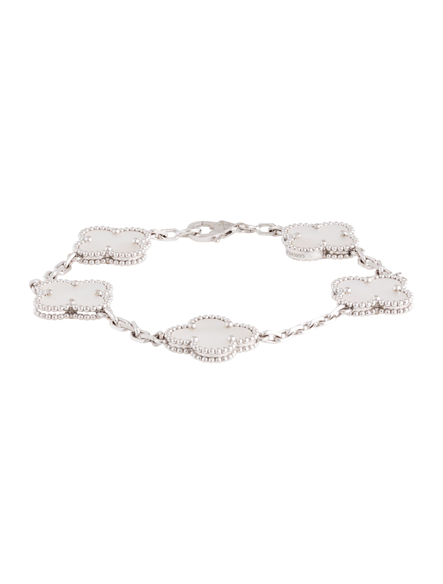 Van Cleef & Arpels Mother of Pearl Vintage Alhambra Bracelet, 5 Motifs