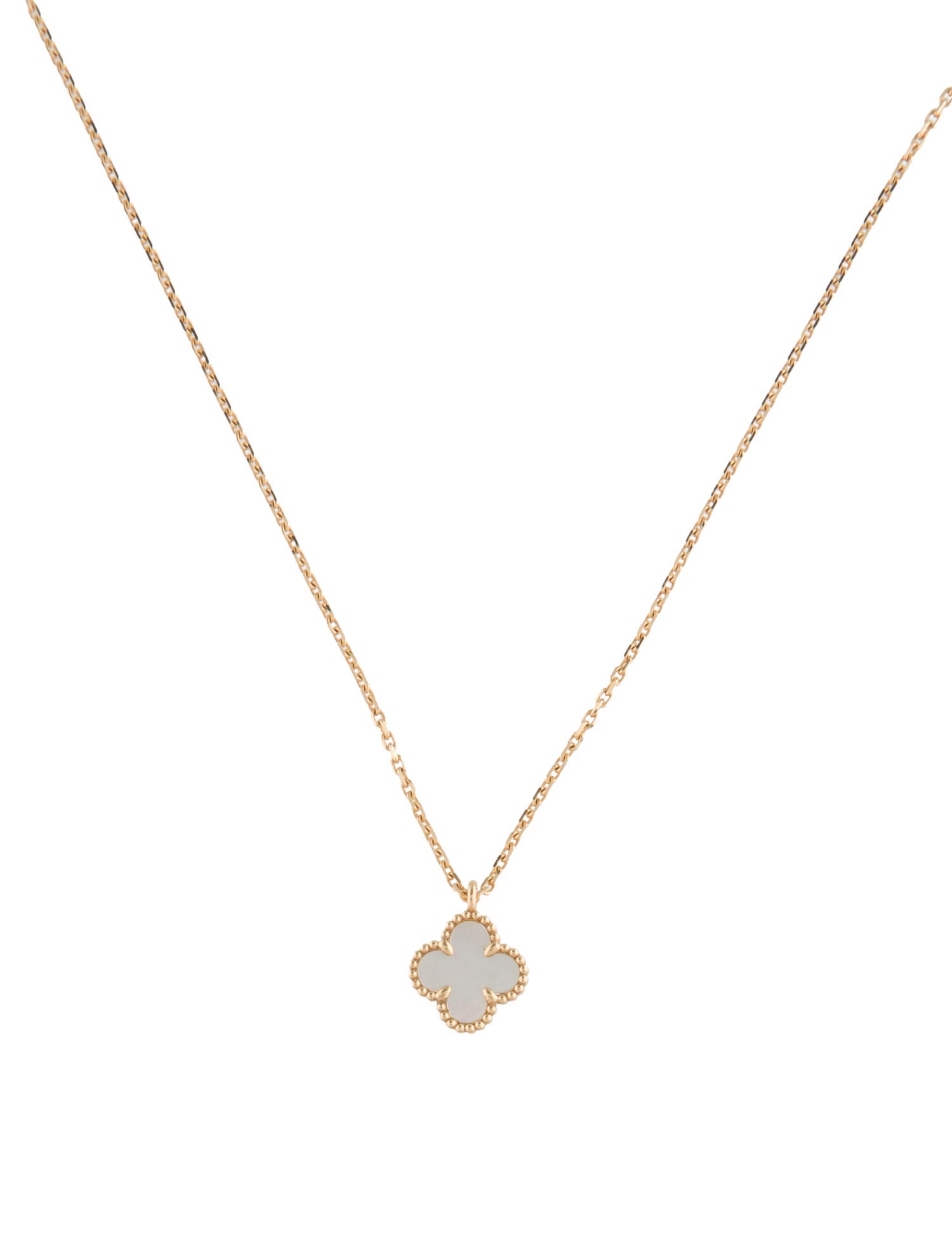 Van Cleef & Arpels Mother of Pearl Sweet Alhambra Pendant Necklace
