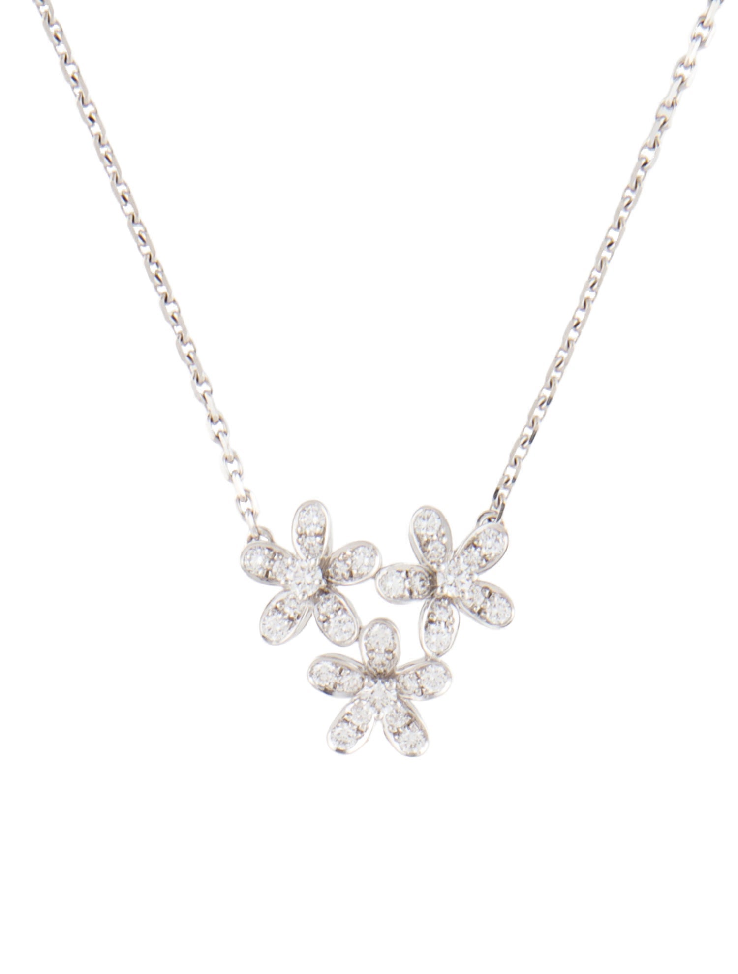 Van Cleef & Arpels Socrate 3 Flower Pendant Necklace