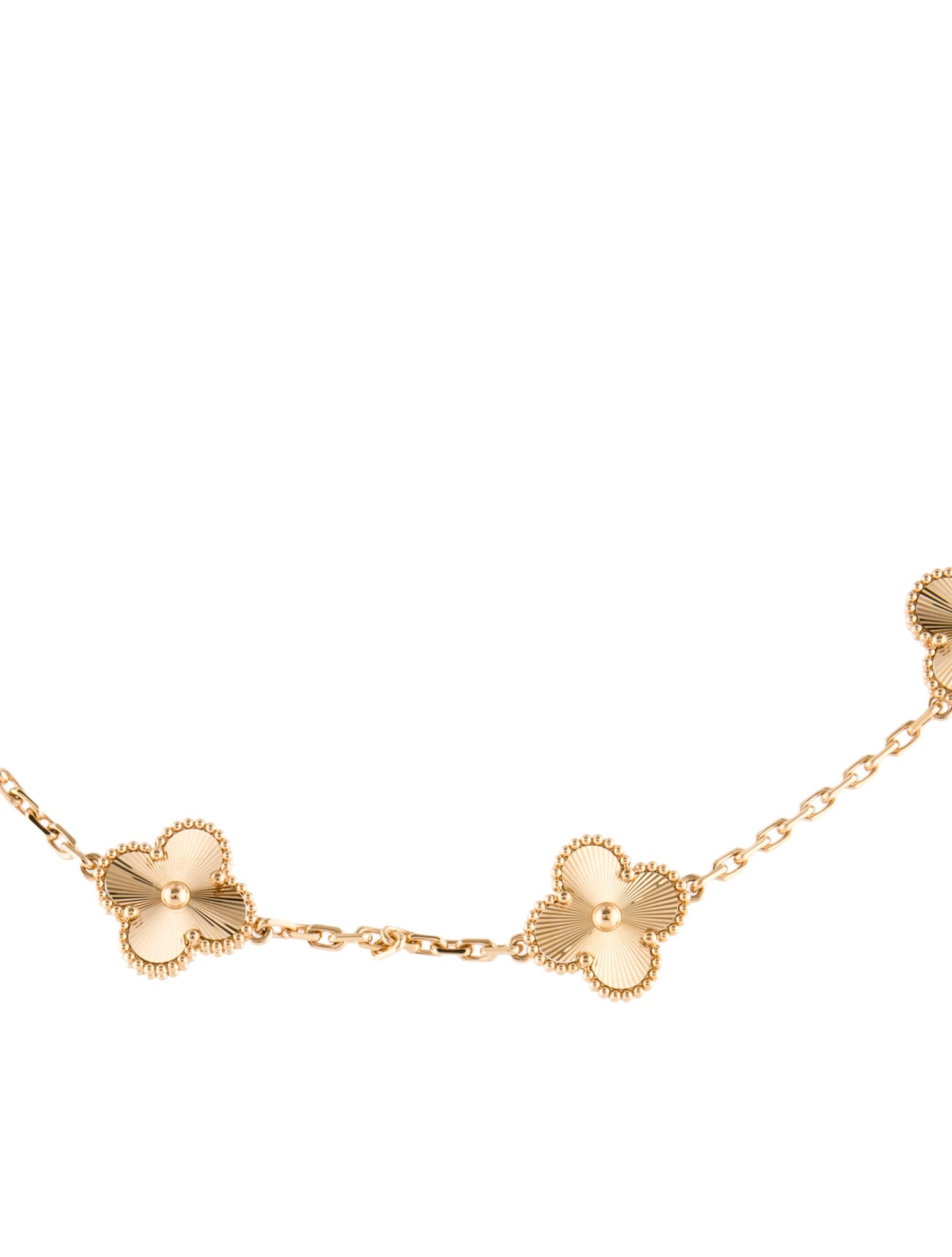 Van Cleef & Arpels Vintage Alhambra Guilloche Necklace, 10 Motifs