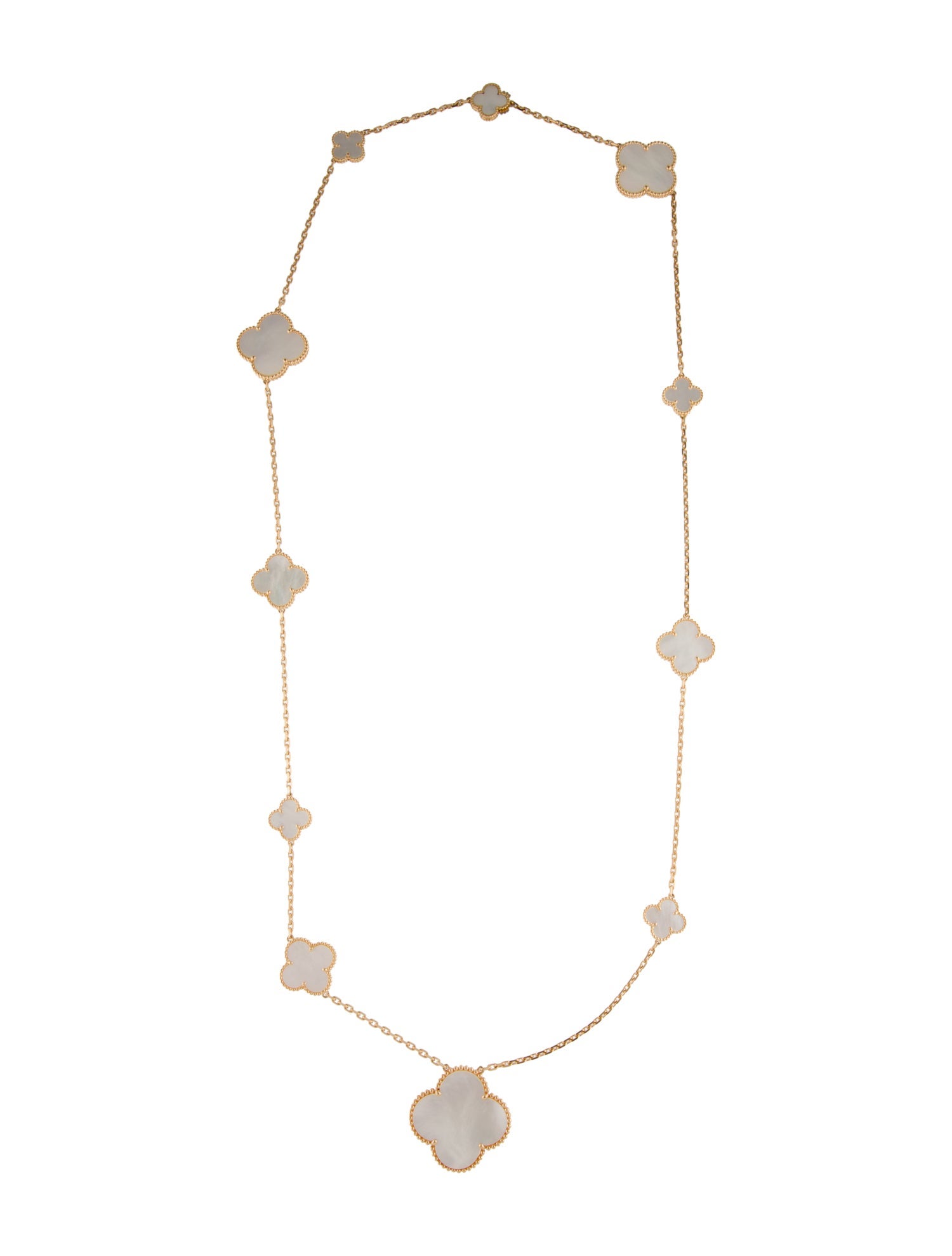 Van Cleef & Arpels Mother of Pearl Magic Alhambra Necklace, 11 Motif