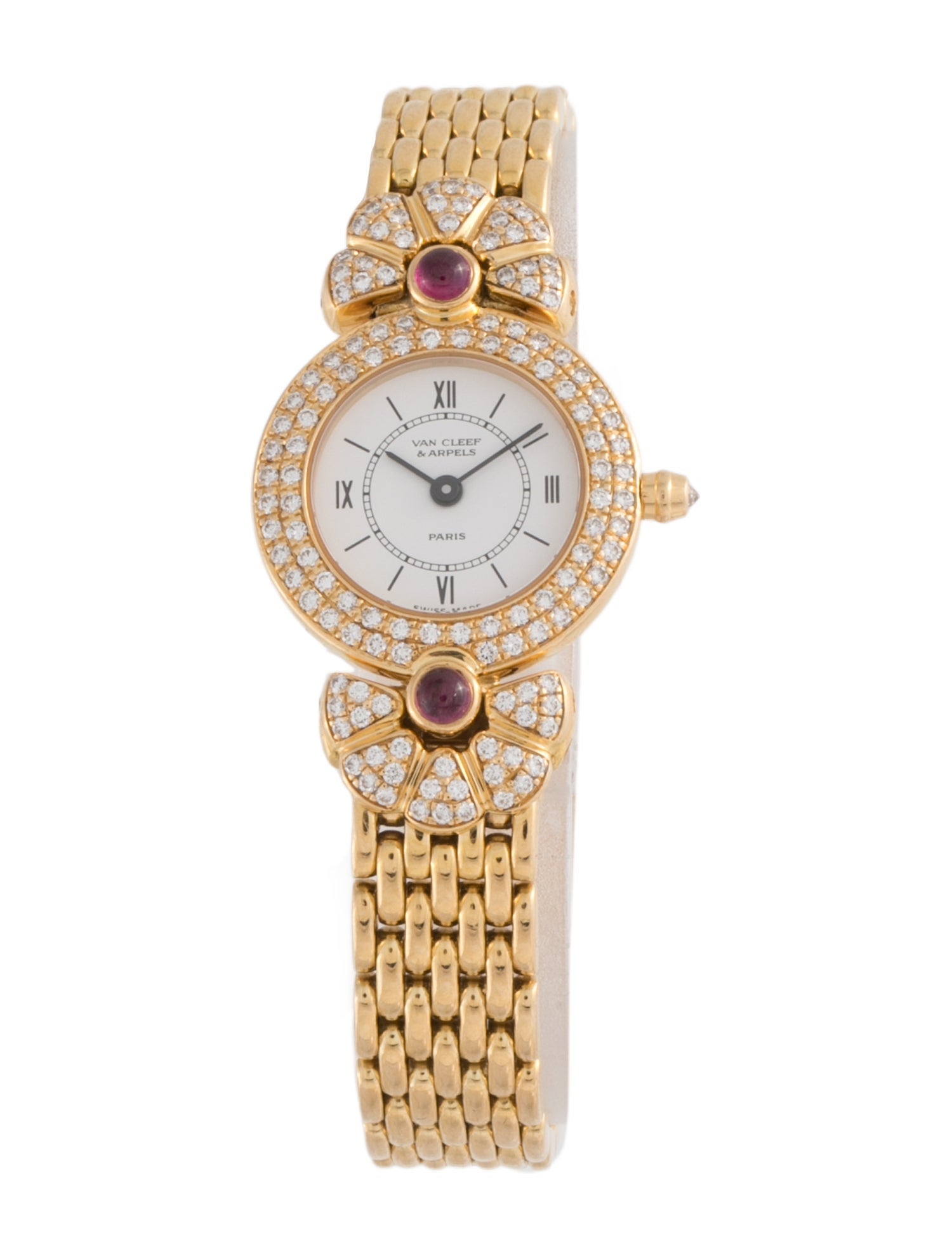 Van Cleef & Arpels Yellow Gold Diamond & Ruby Watch