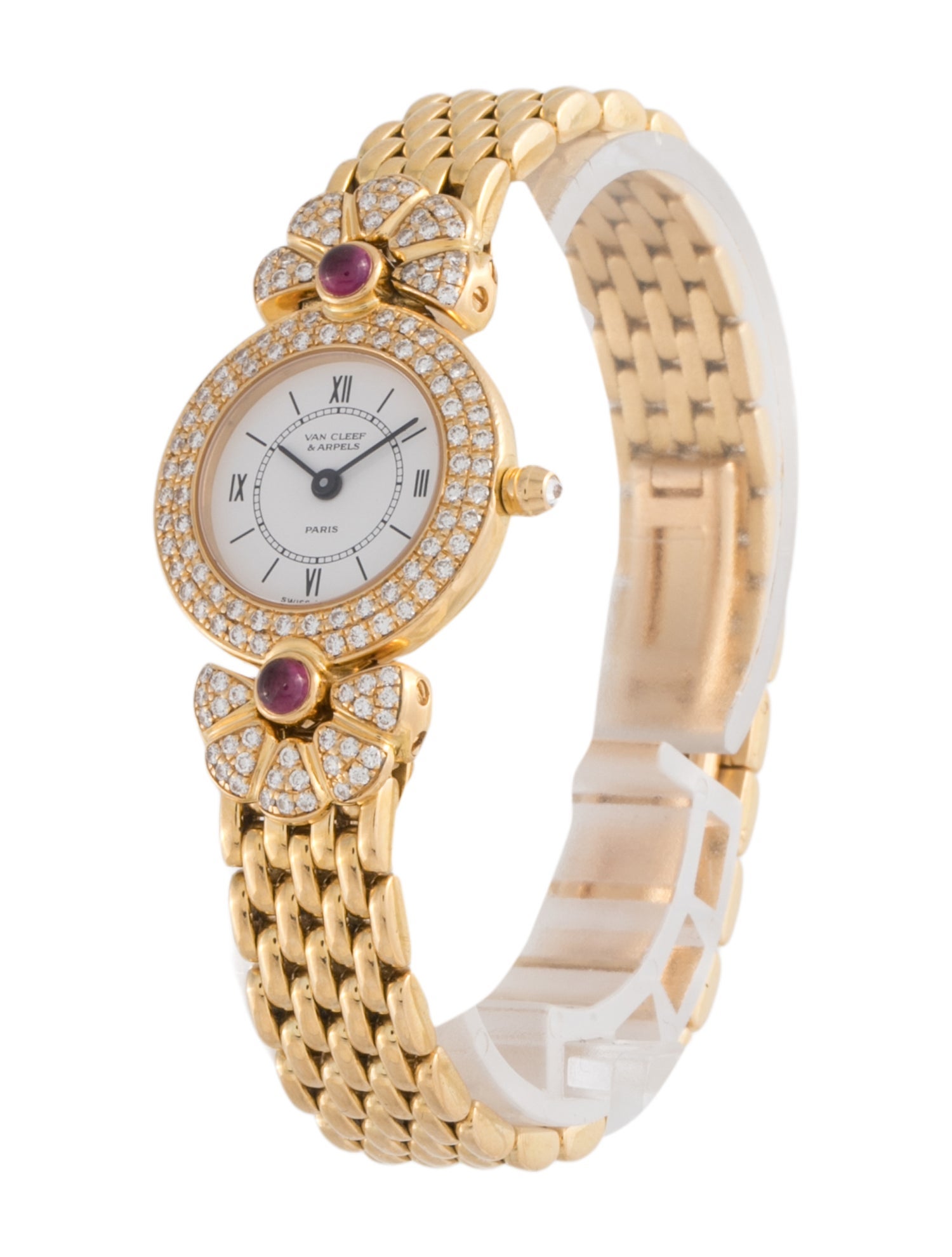 Van Cleef & Arpels Yellow Gold Diamond & Ruby Watch
