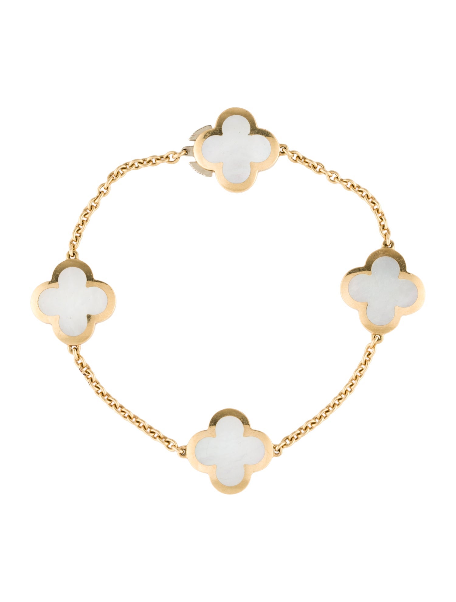 Van Cleef & Arpels Mother Of Pearl Pure Alhambra Bracelet, 4 Motifs