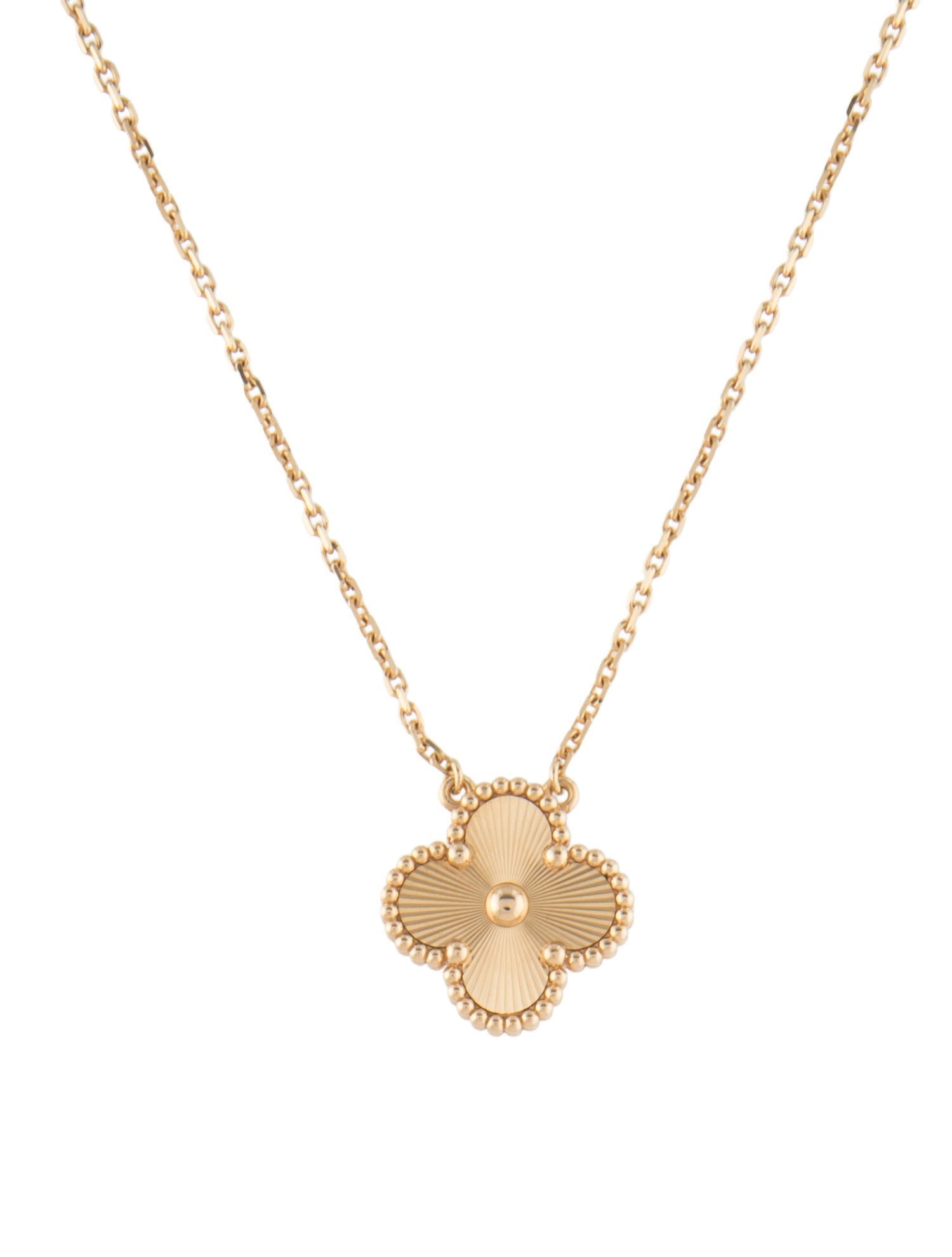 Van Cleef & Arpels Vintage Alhambra Guilloche Pendant Necklace