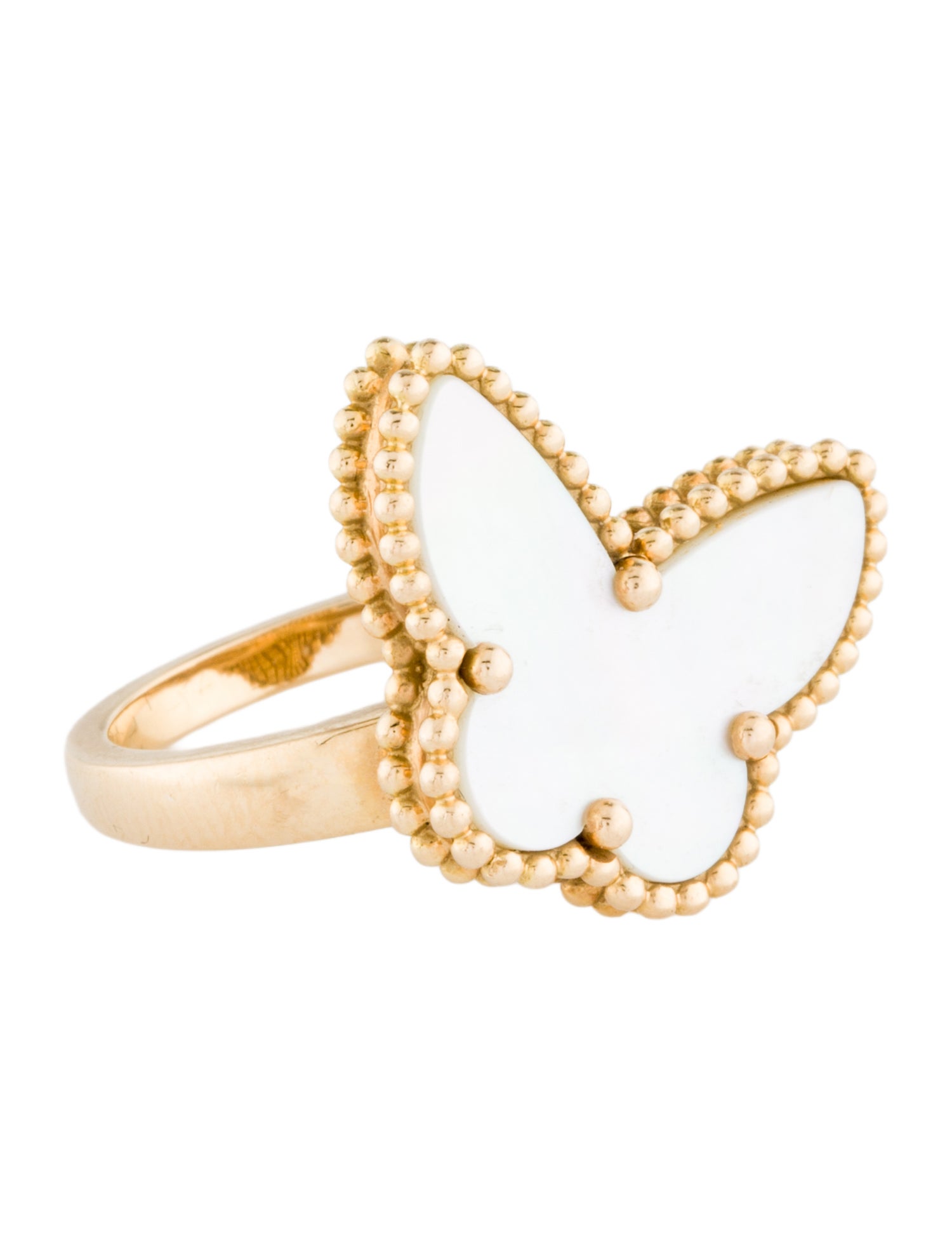 Van Cleef & Arpels Mother of Pearl Lucky Alhambra Butterfly Ring