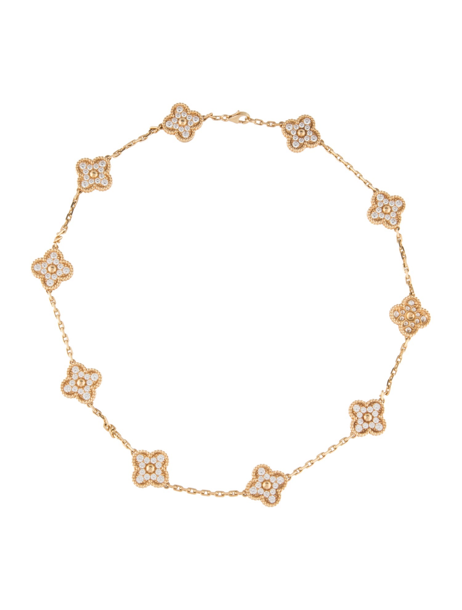 Van Cleef & Arpels Vintage Alhambra Necklace, 10 Motif