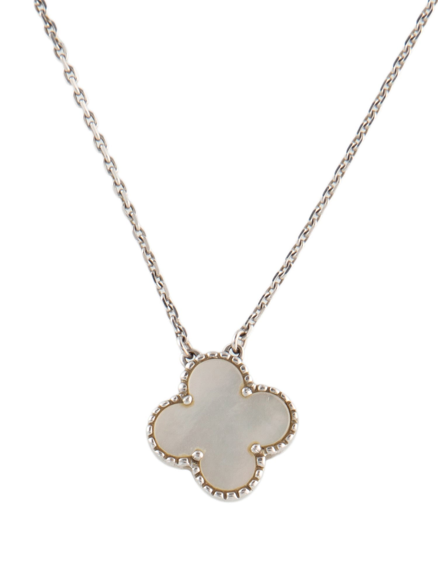 Van Cleef & Arpels Mother of Pearl Vintage Alhambra Pendant Necklace