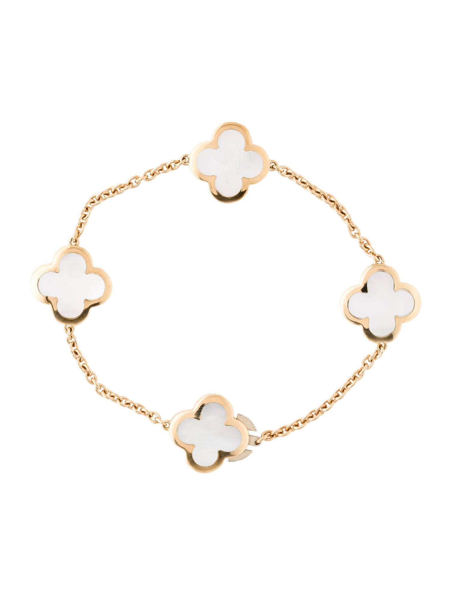 Van Cleef & Arpels Mother of Pearl Pure Alhambra 4 Motif Bracelet