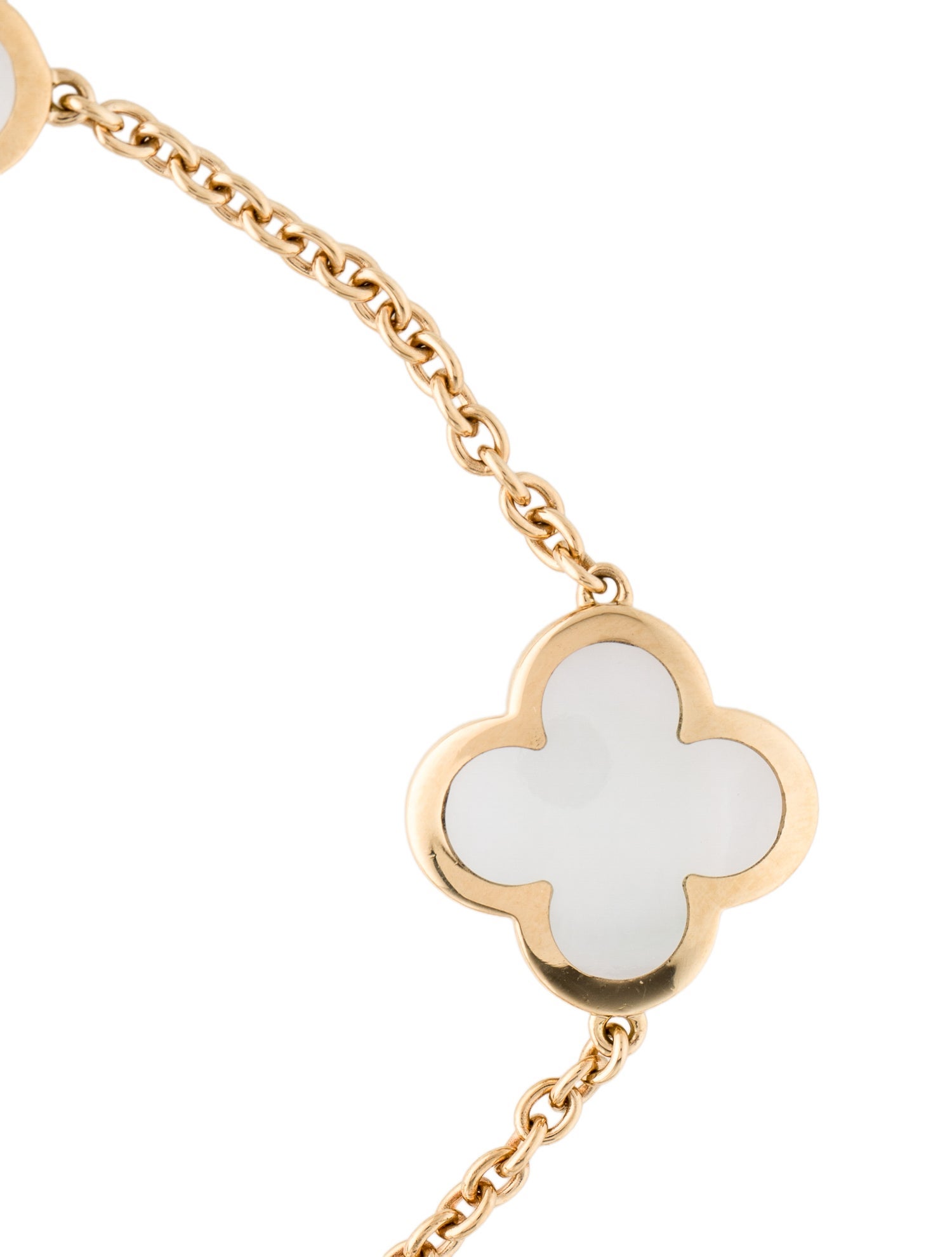 Van Cleef & Arpels Mother of Pearl Pure Alhambra 4 Motif Bracelet