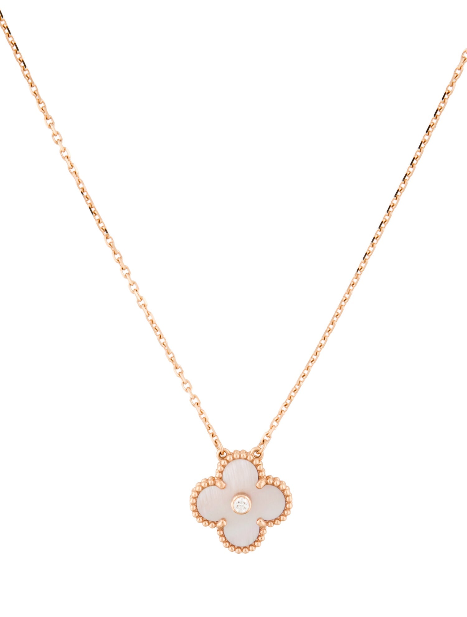 Van Cleef & Arpels 2025 Limited Edition Mother of Pearl Vintage Alhambra Pendant Necklace