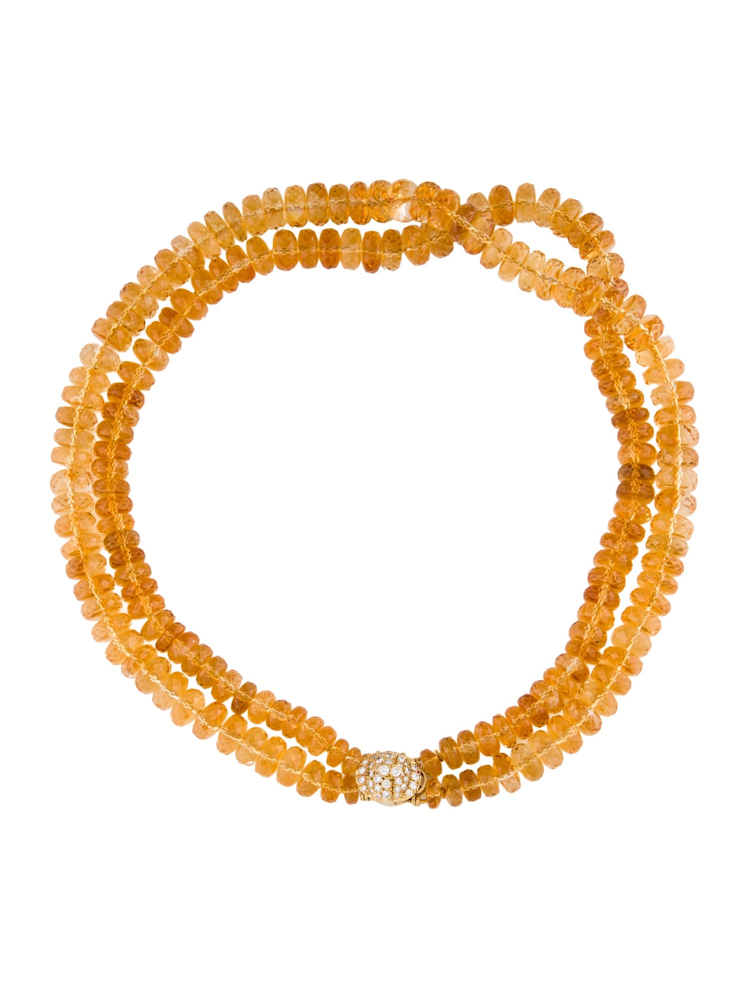 Van Cleef & Arpels Vintage 18K Citrine & Diamond Double Strand Necklace