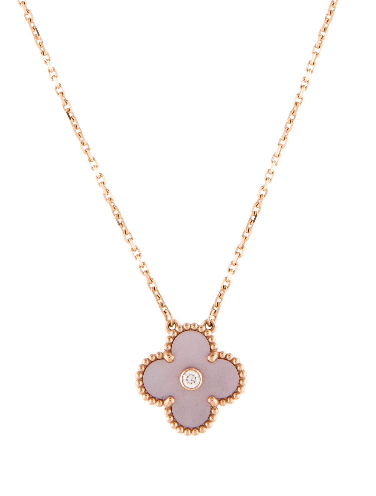 Van Cleef & Arpels 2025 Limited Edition Mother of Pearl Vintage Alhambra Pendant Necklace