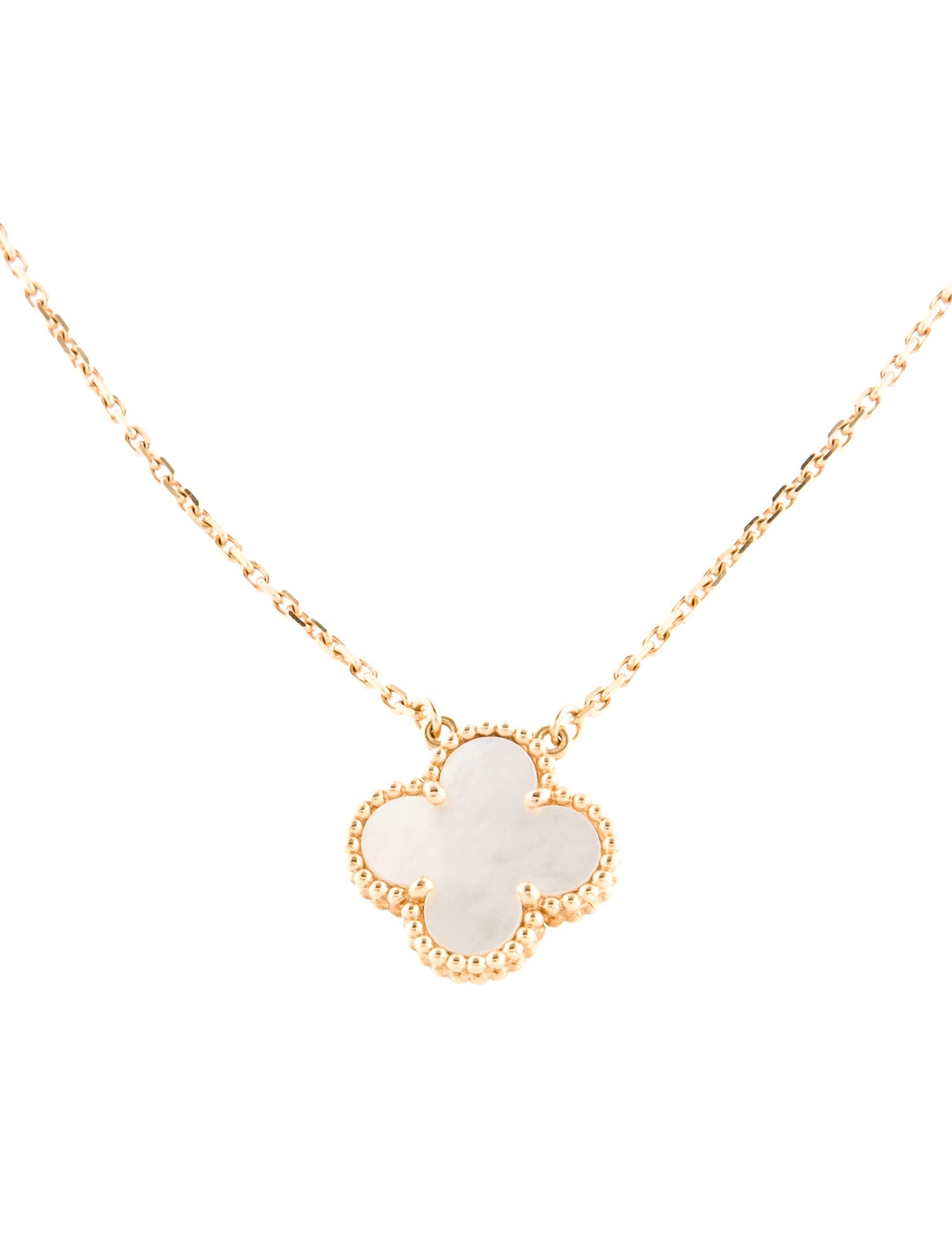 Van Cleef & Arpels Mother of Pearl Vintage Alhambra Pendant Necklace