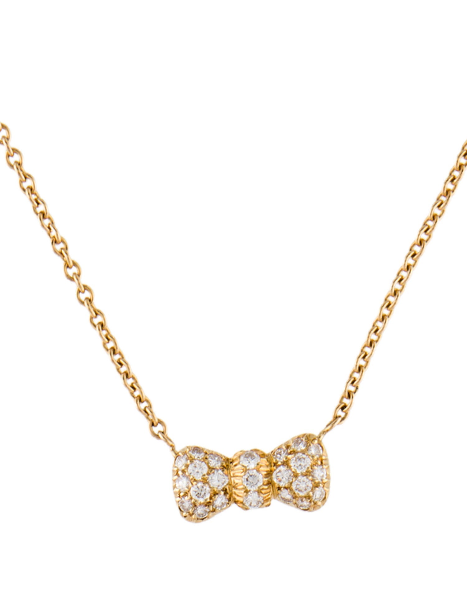 Van Cleef & Arpels Vintage Diamond Bow Pendant Necklace