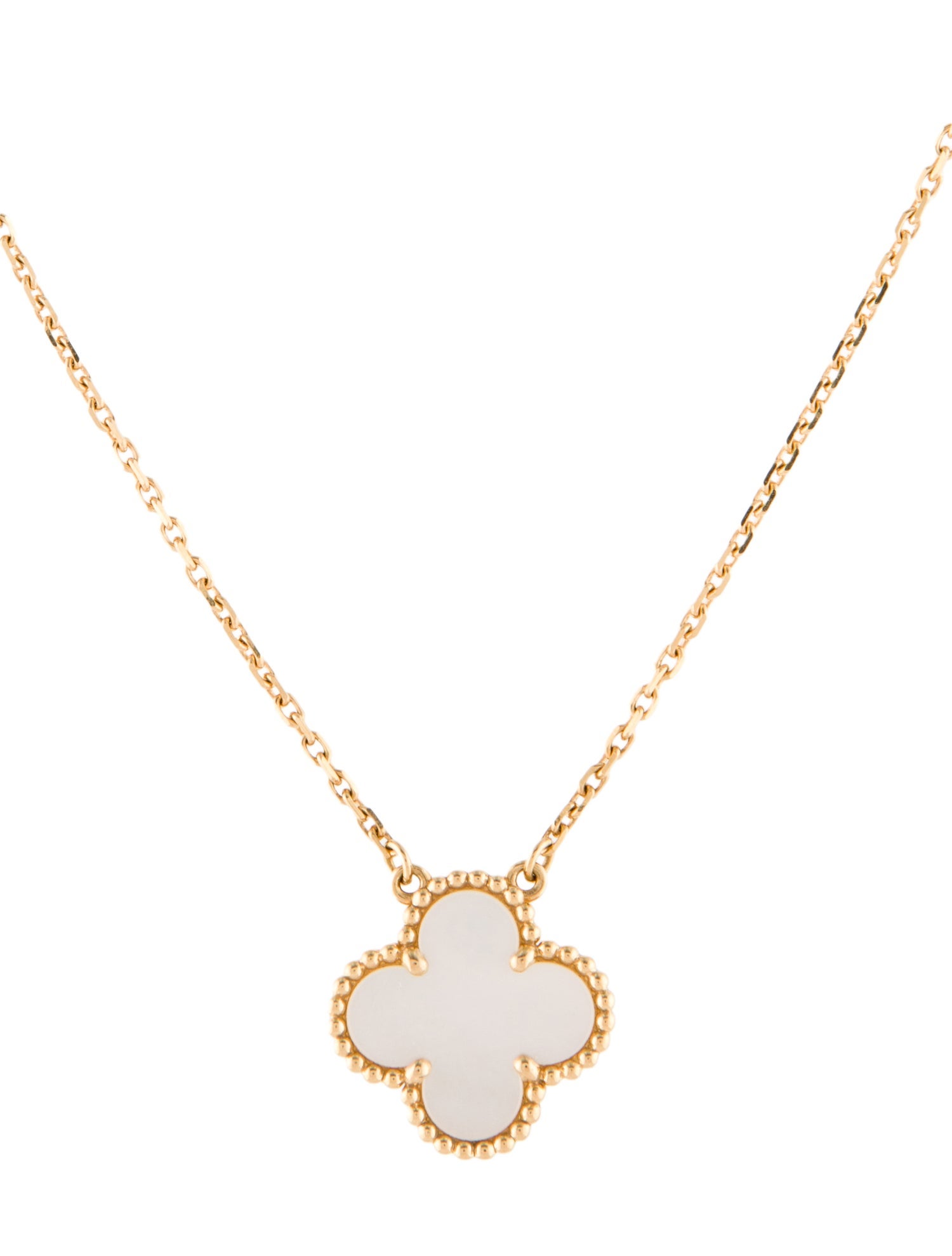Van Cleef & Arpels Mother of Pearl Vintage Alhambra Pendant Necklace