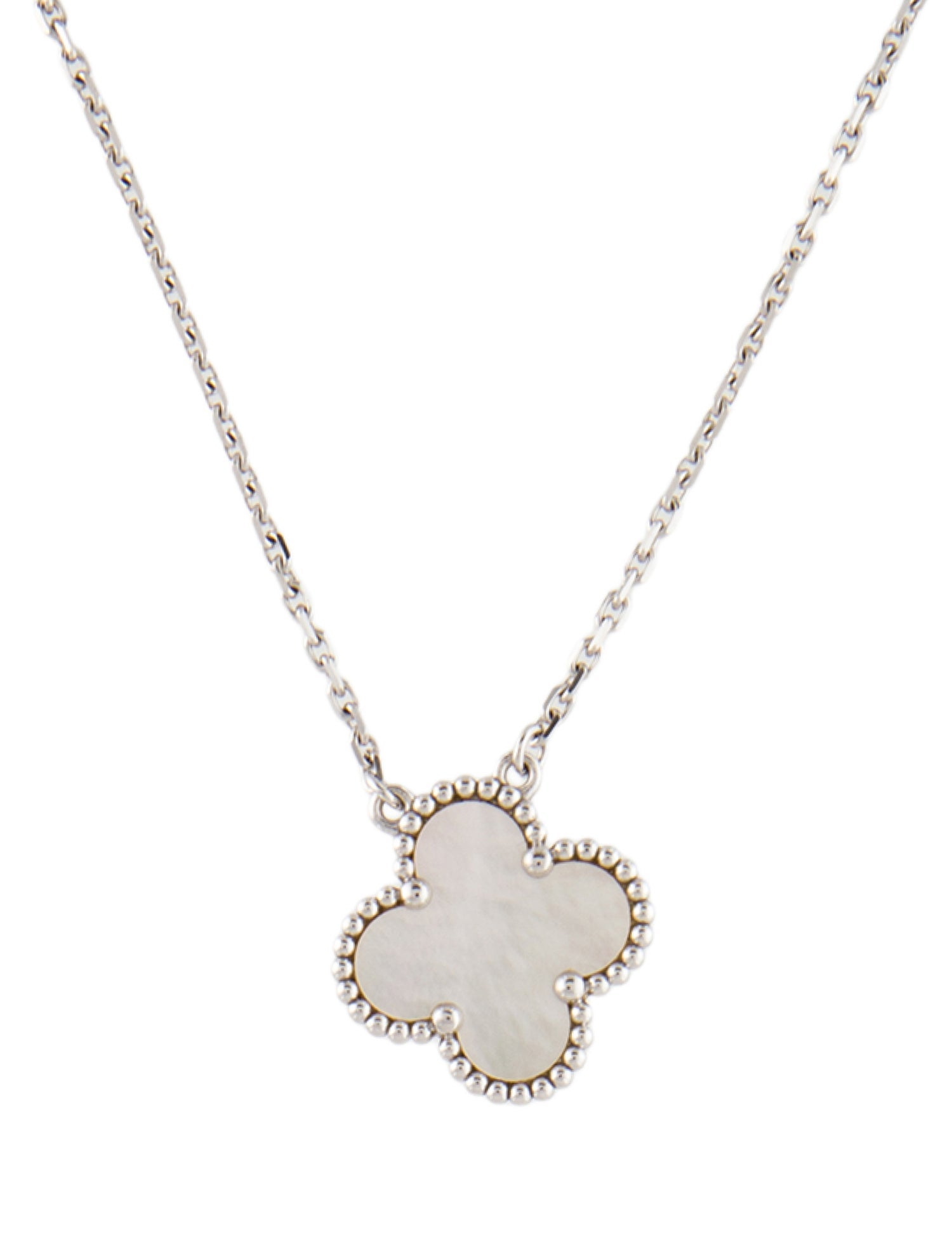 Van Cleef & Arpels Mother Of Pearl Vintage Alhambra Pendant Necklace