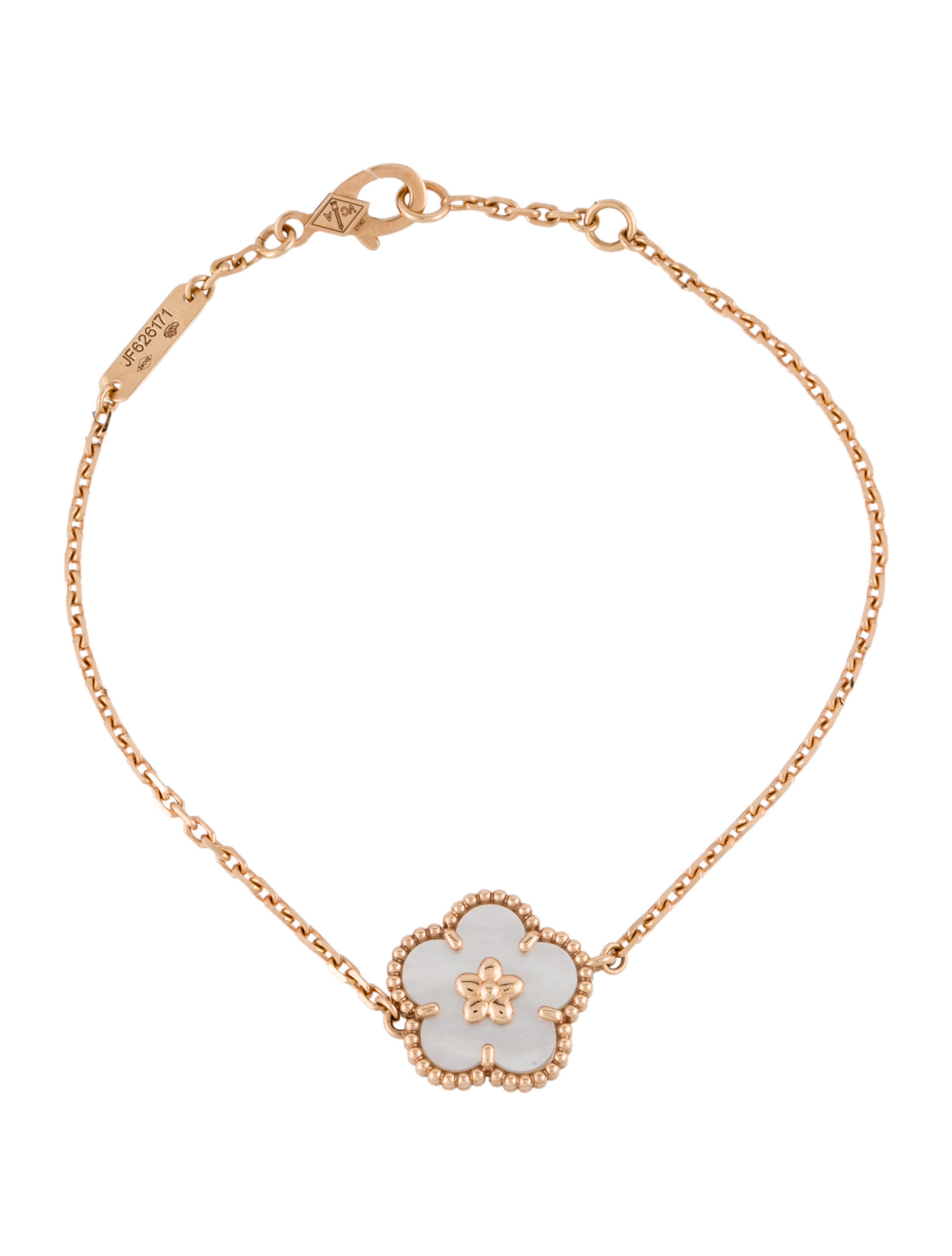 Van Cleef & Arpels Mother of Pearl Lucky Spring Bracelet, Plum Blossom