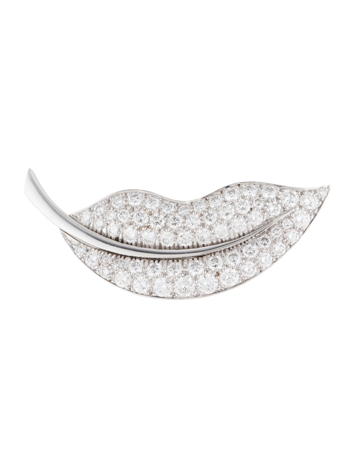Van Cleef & Arpels Vintage Diamond Leaf Brooch