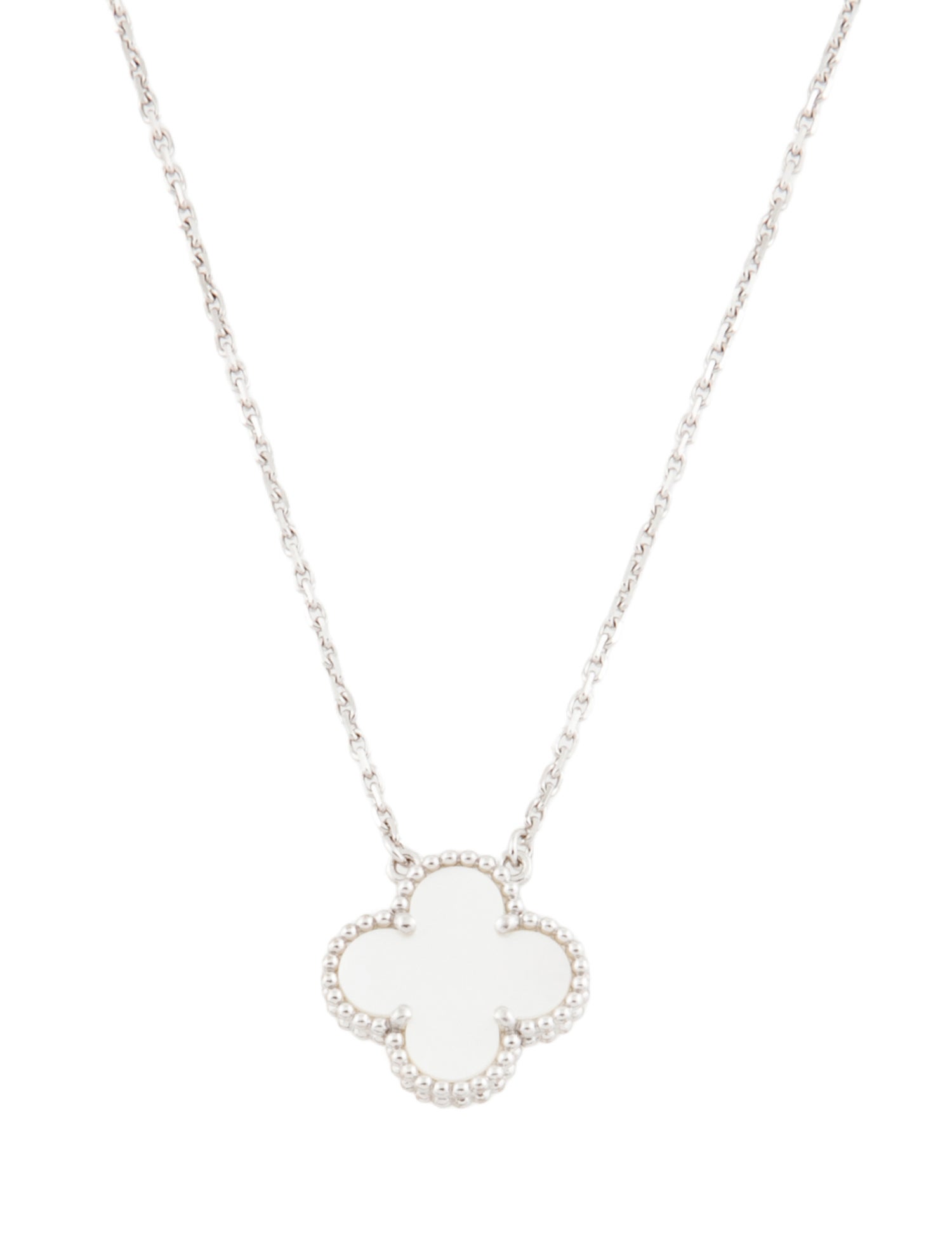 Van Cleef & Arpels Mother of Pearl Vintage Alhambra Pendant Necklace