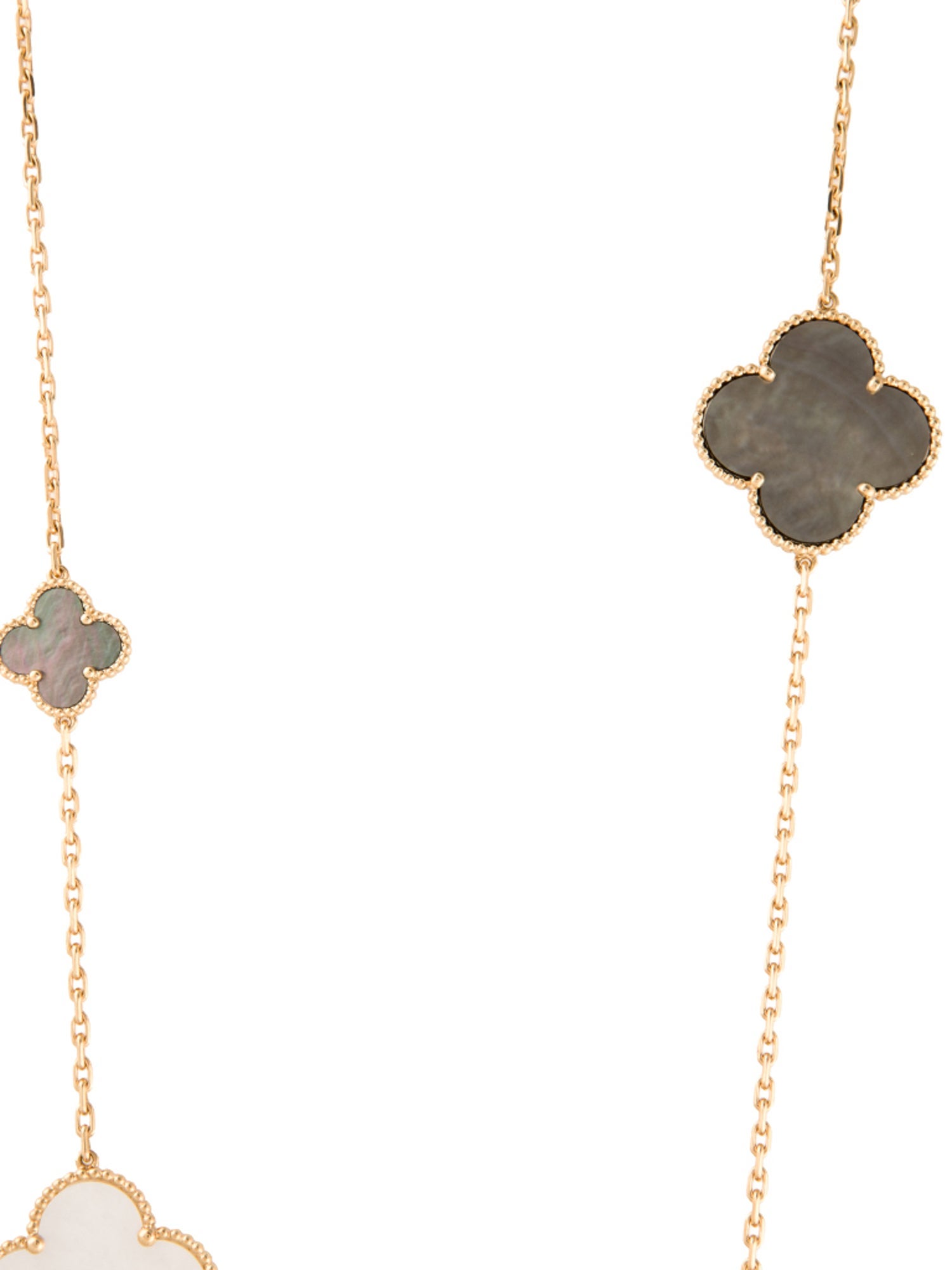 Van Cleef & Arpels Mother of Pearl Magic Alhambra Long Necklace, 16 Motifs
