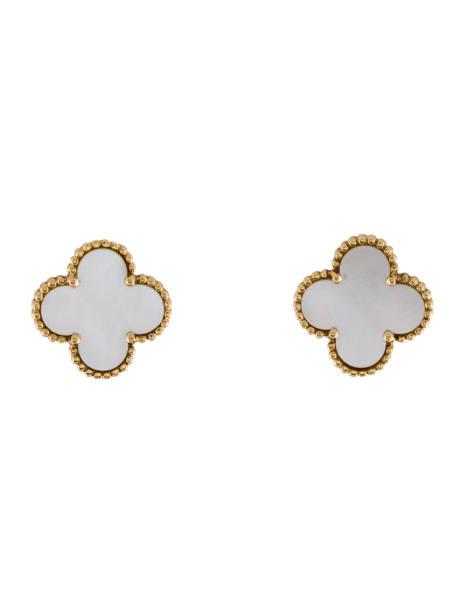 Van Cleef & Arpels Mother of Pearl Vintage Alhambra Earrings