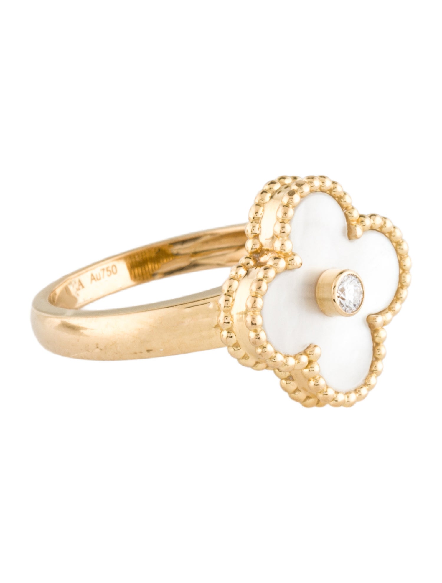 Van Cleef & Arpels Mother of Pearl Vintage Alhambra Ring