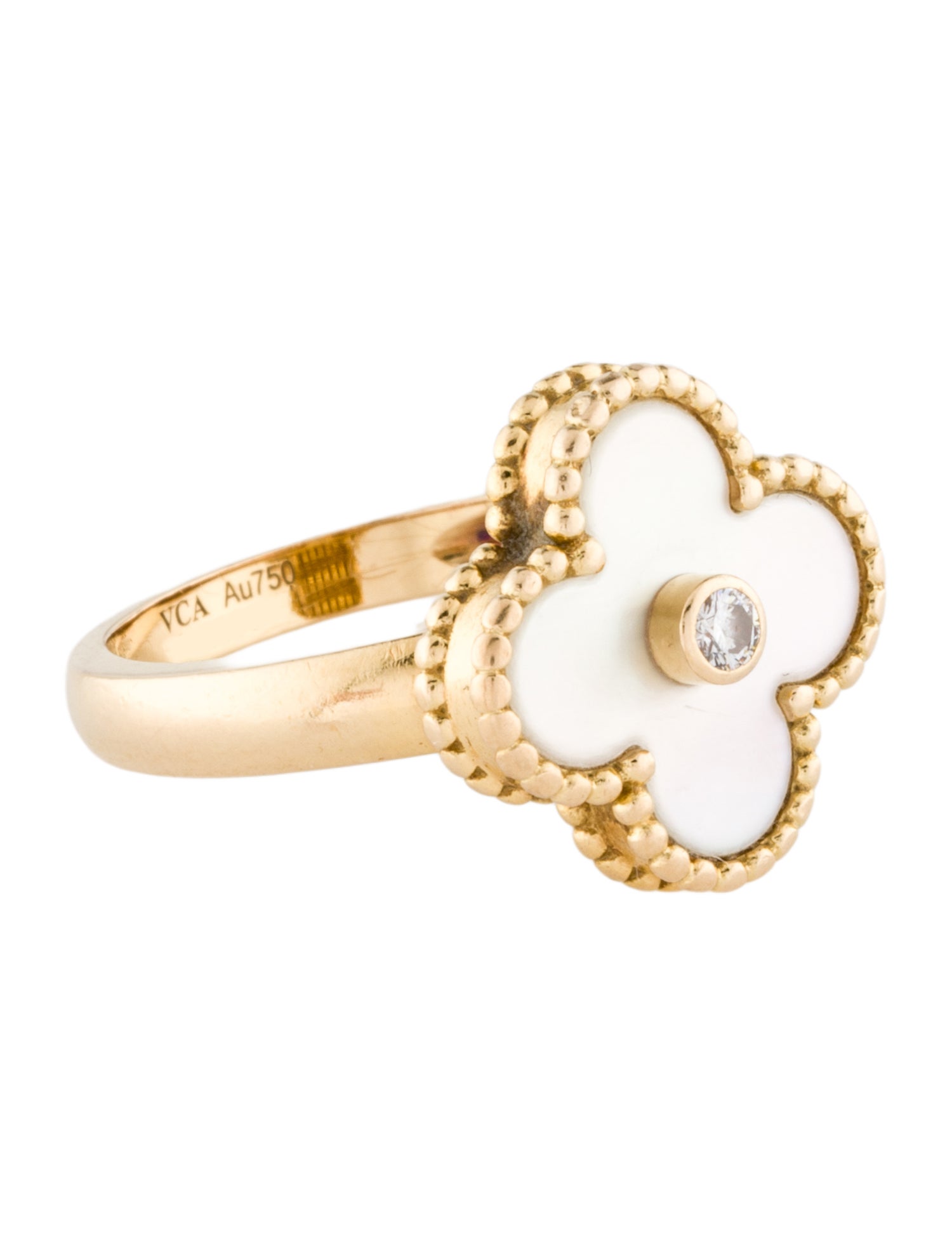 Van Cleef & Arpels Mother of Pearl Vintage Alhambra Ring