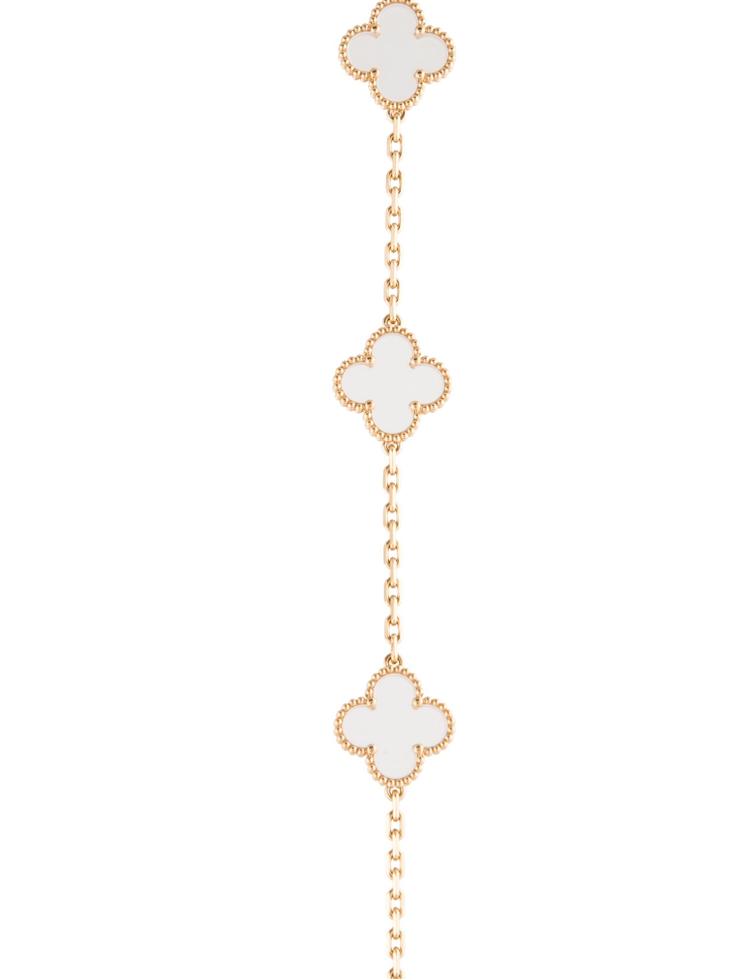 Van Cleef & Arpels Rock Crystal Vintage Alhambra Long Necklace, 20 Motifs