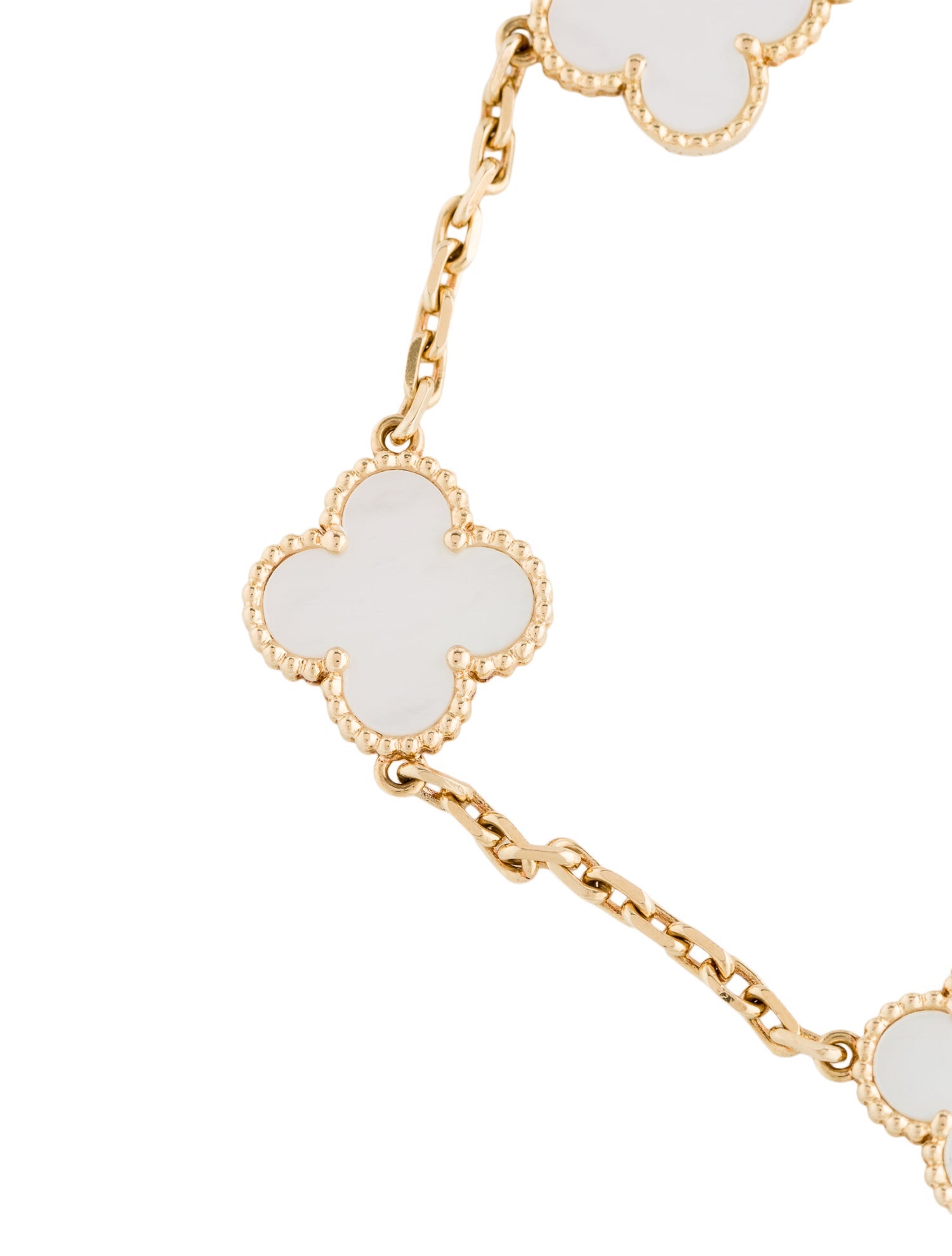 Van Cleef & Arpels Mother of Pearl Vintage Alhambra 5 Motif Bracelet