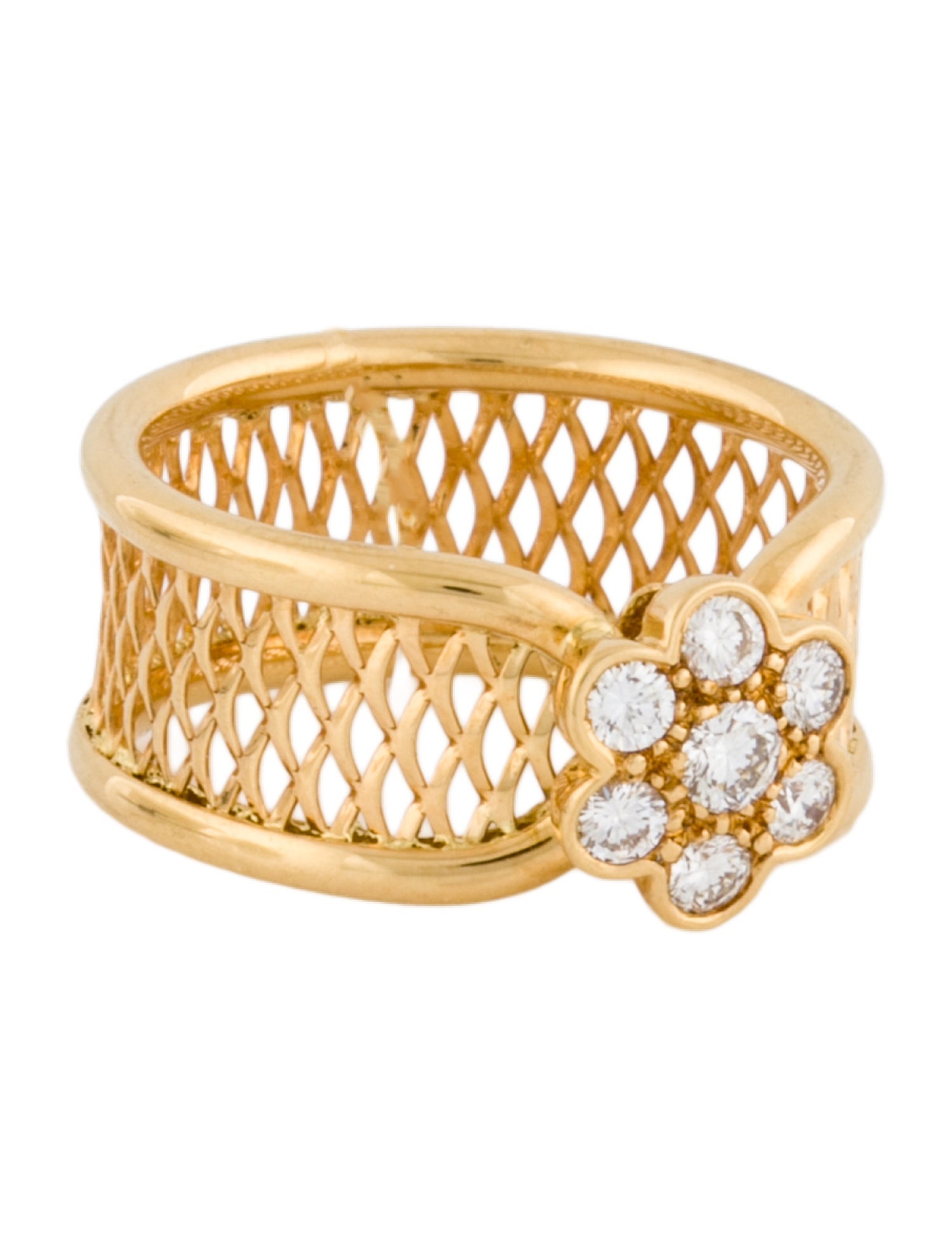 Van Cleef & Arpels Vintage Lattice Floral Ring