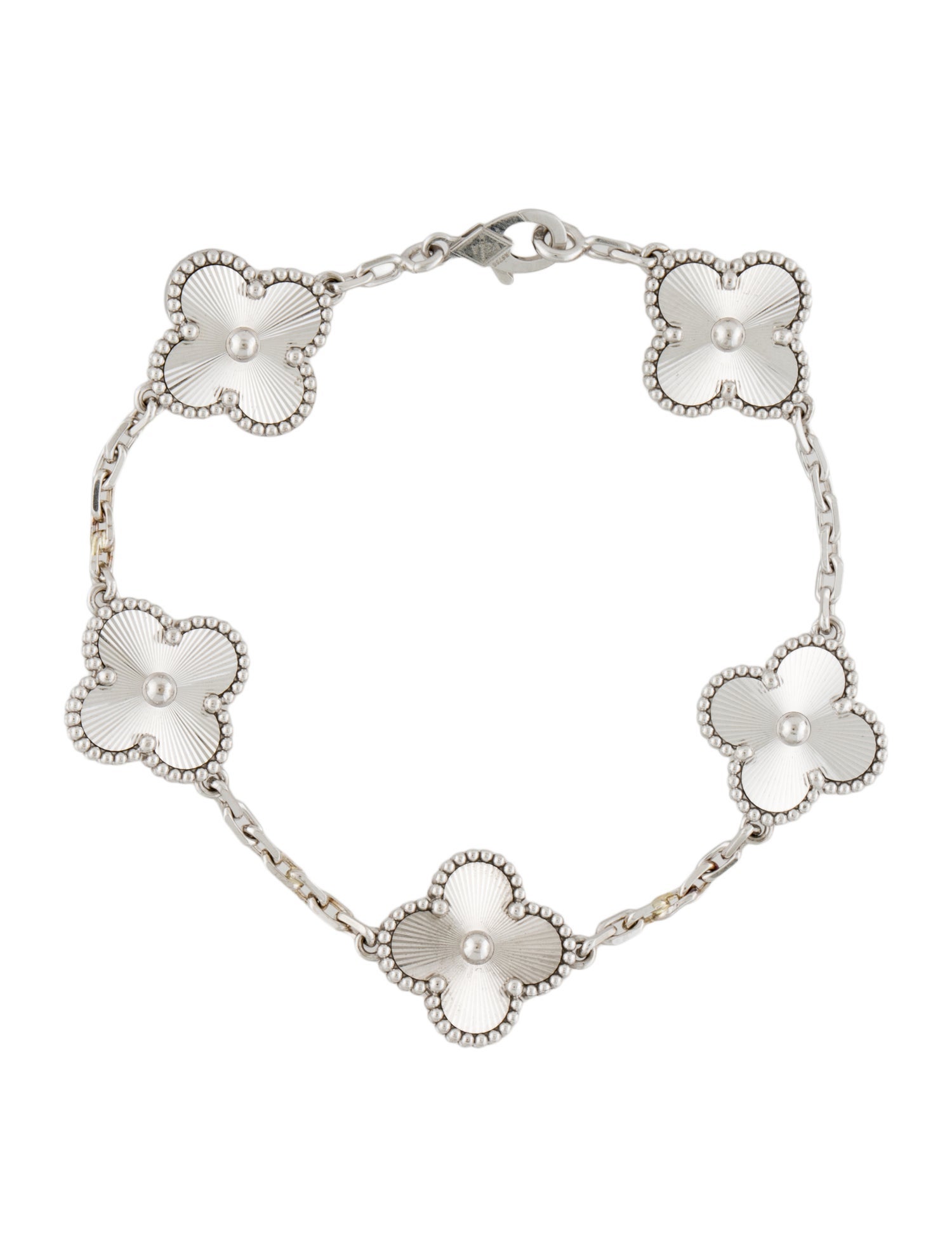 Van Cleef & Arpels Vintage Alhambra 5 Motif Guilloche Bracelet