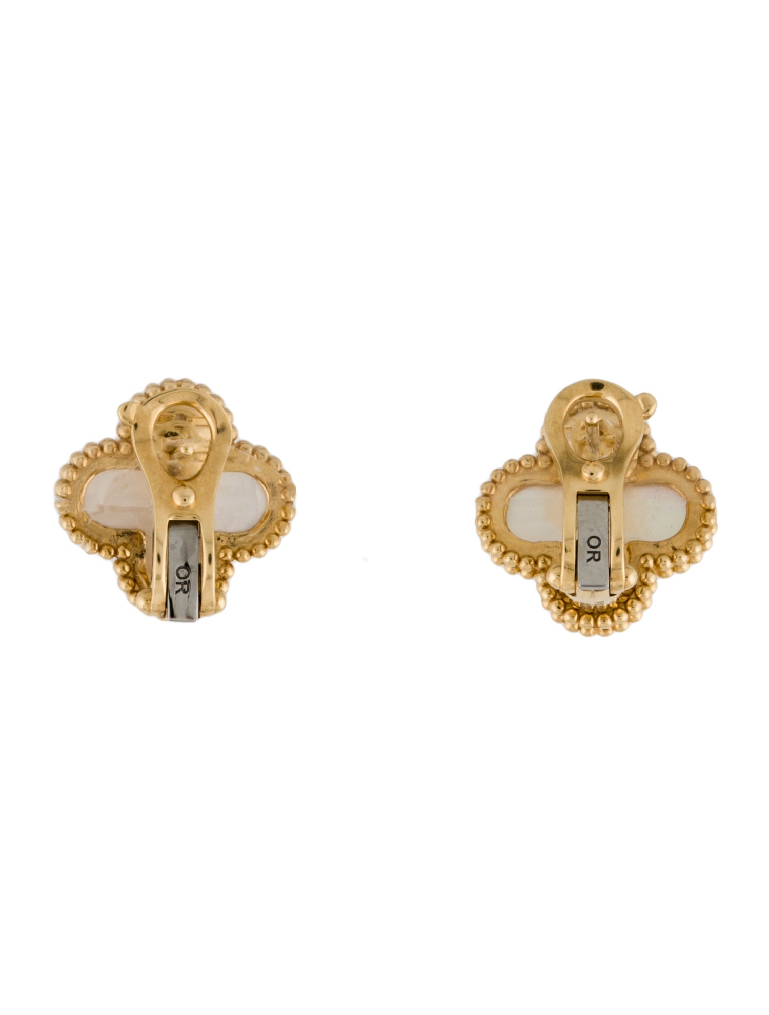 Van Cleef & Arpels Mother of Pearl Vintage Alhambra Earrings