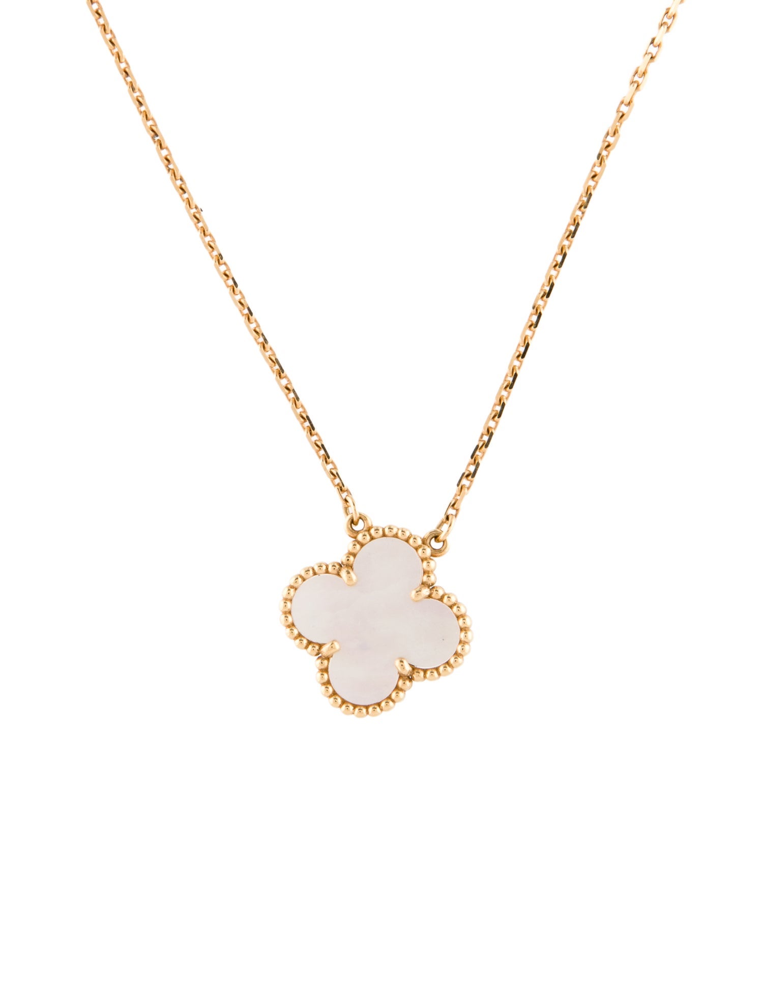 Van Cleef & Arpels Mother of Pearl Vintage Alhambra Pendant Necklace